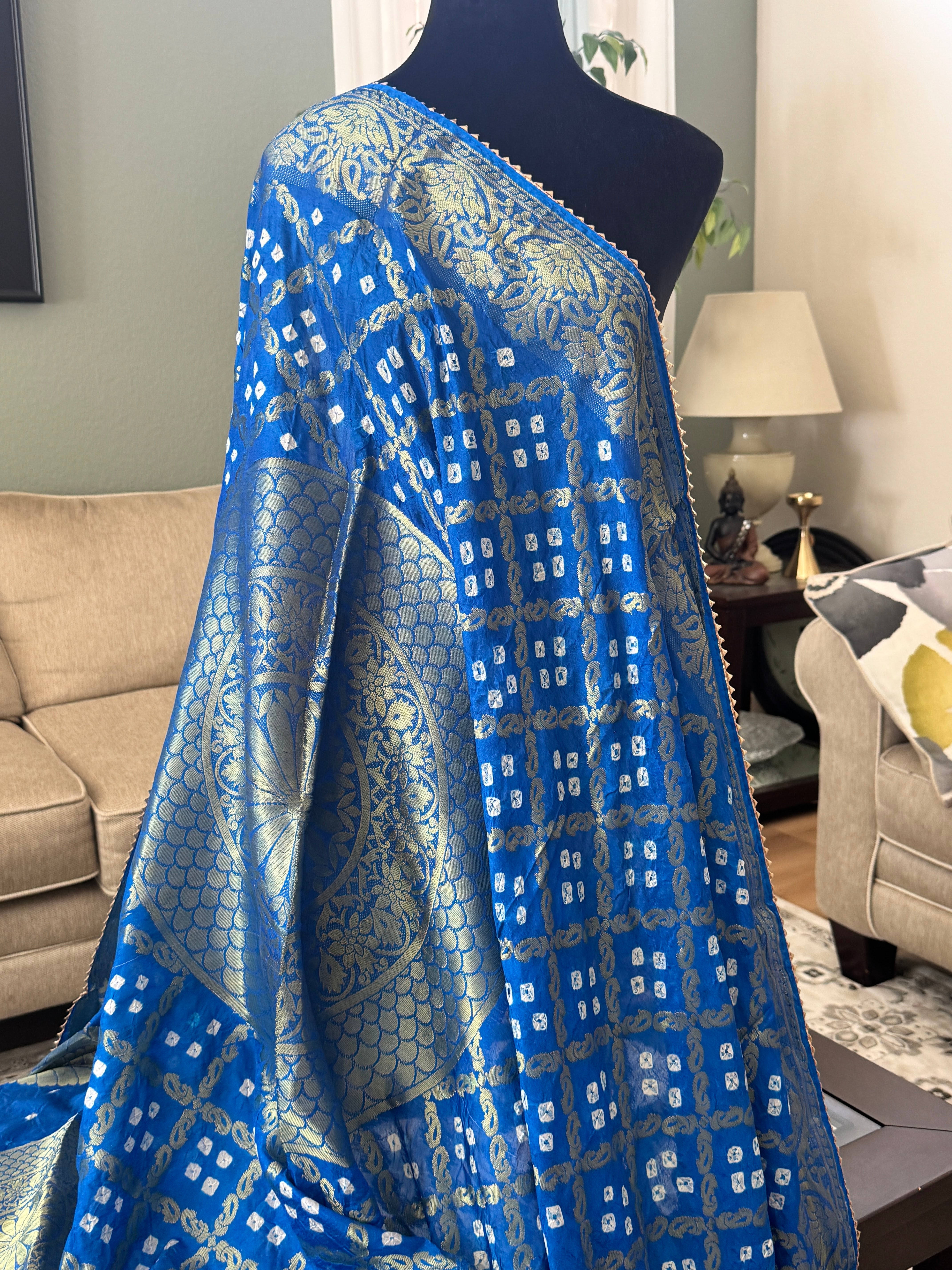 Silk Gharchola dupatta - blue