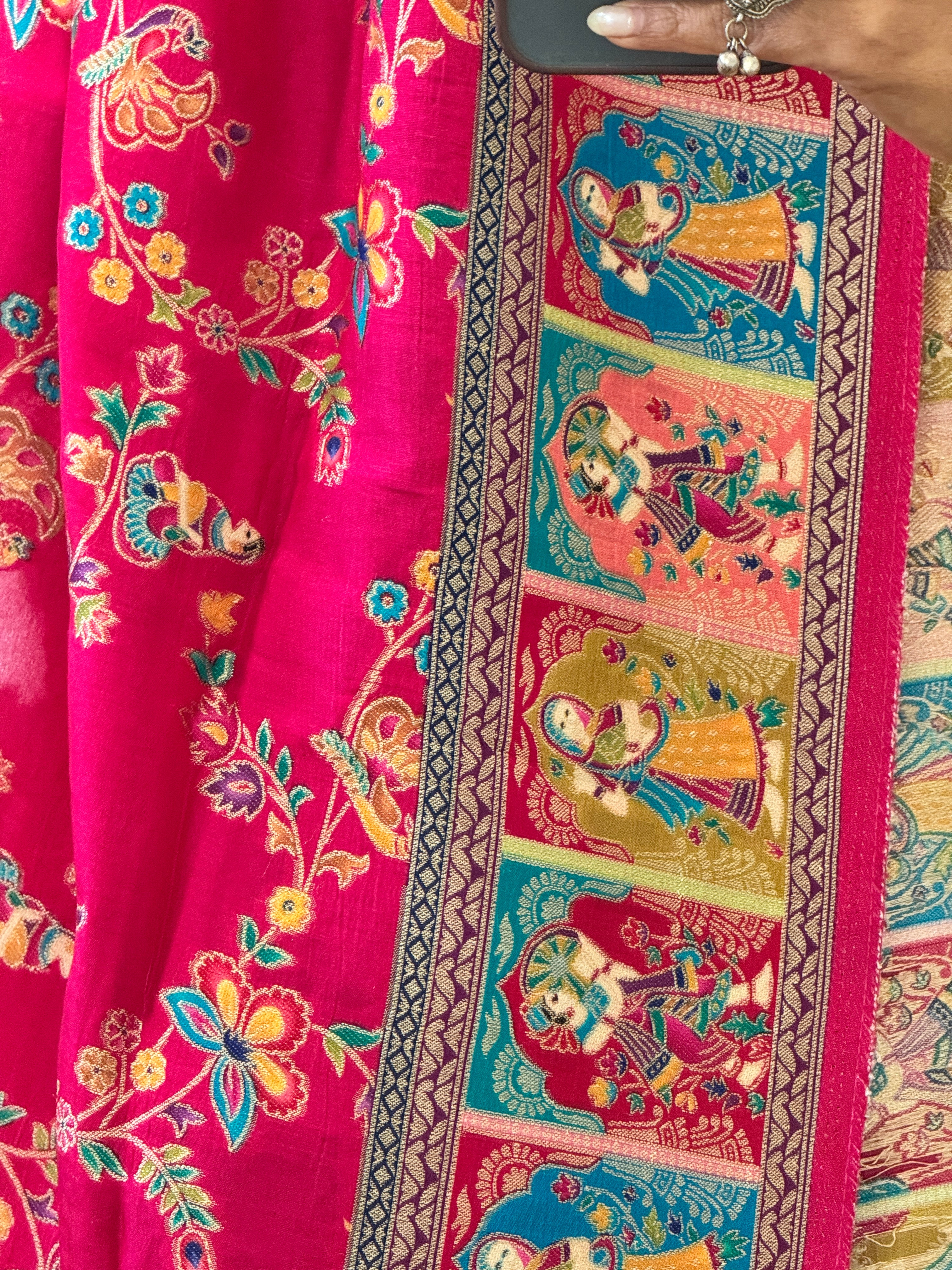 Dola Silk Raja Rani dupatta - pink