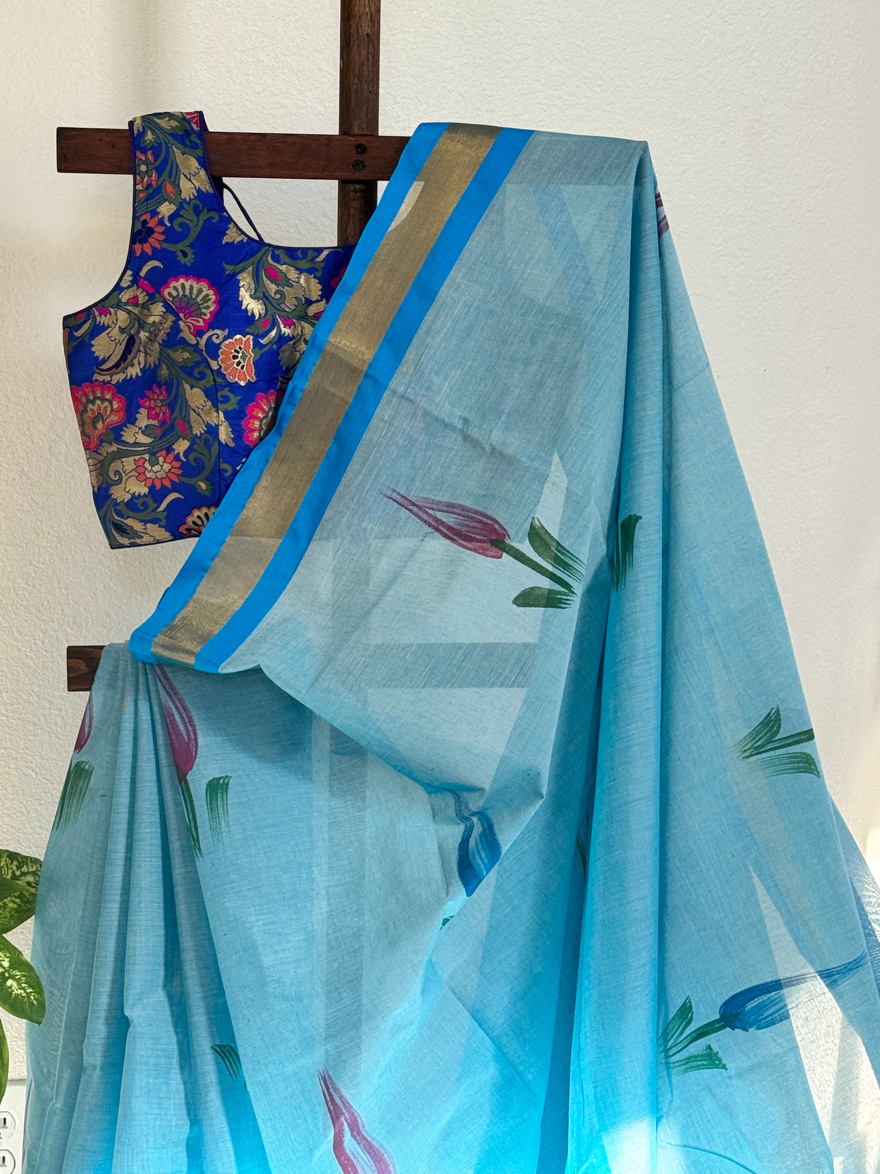 Kerala Cotton Handpainted Saree