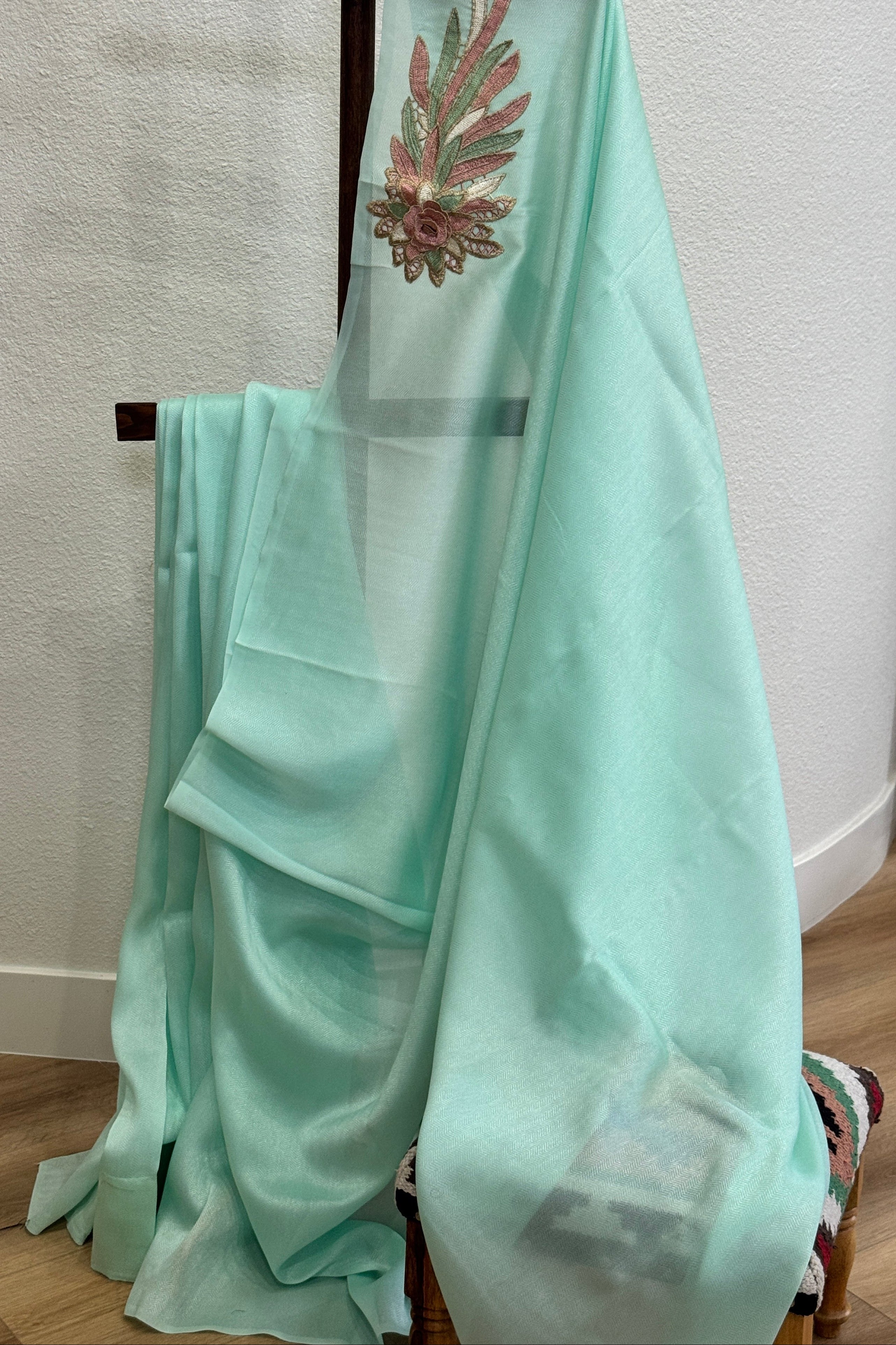 Pista Green with peach patch saree