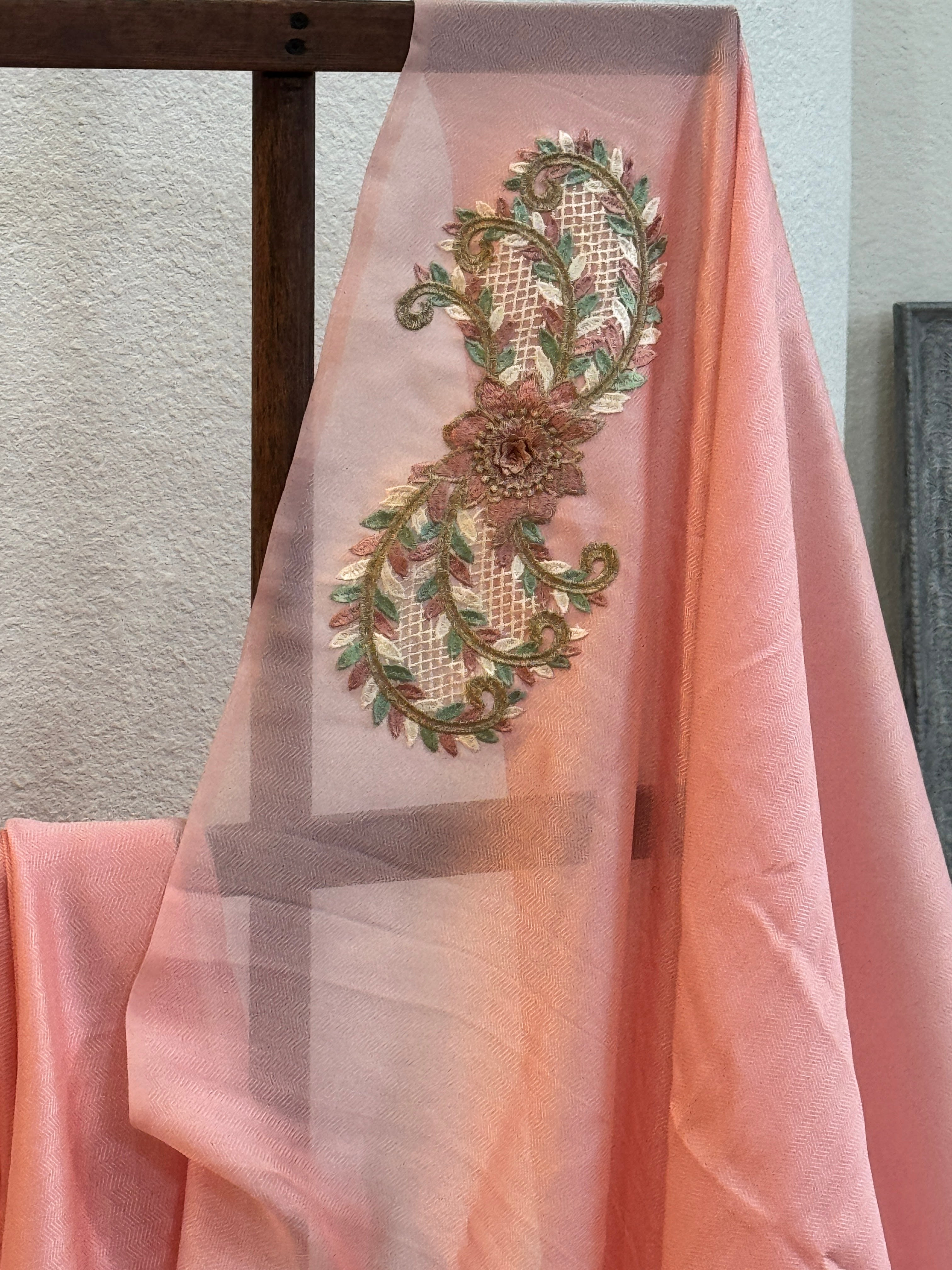 Peach Saree with patch