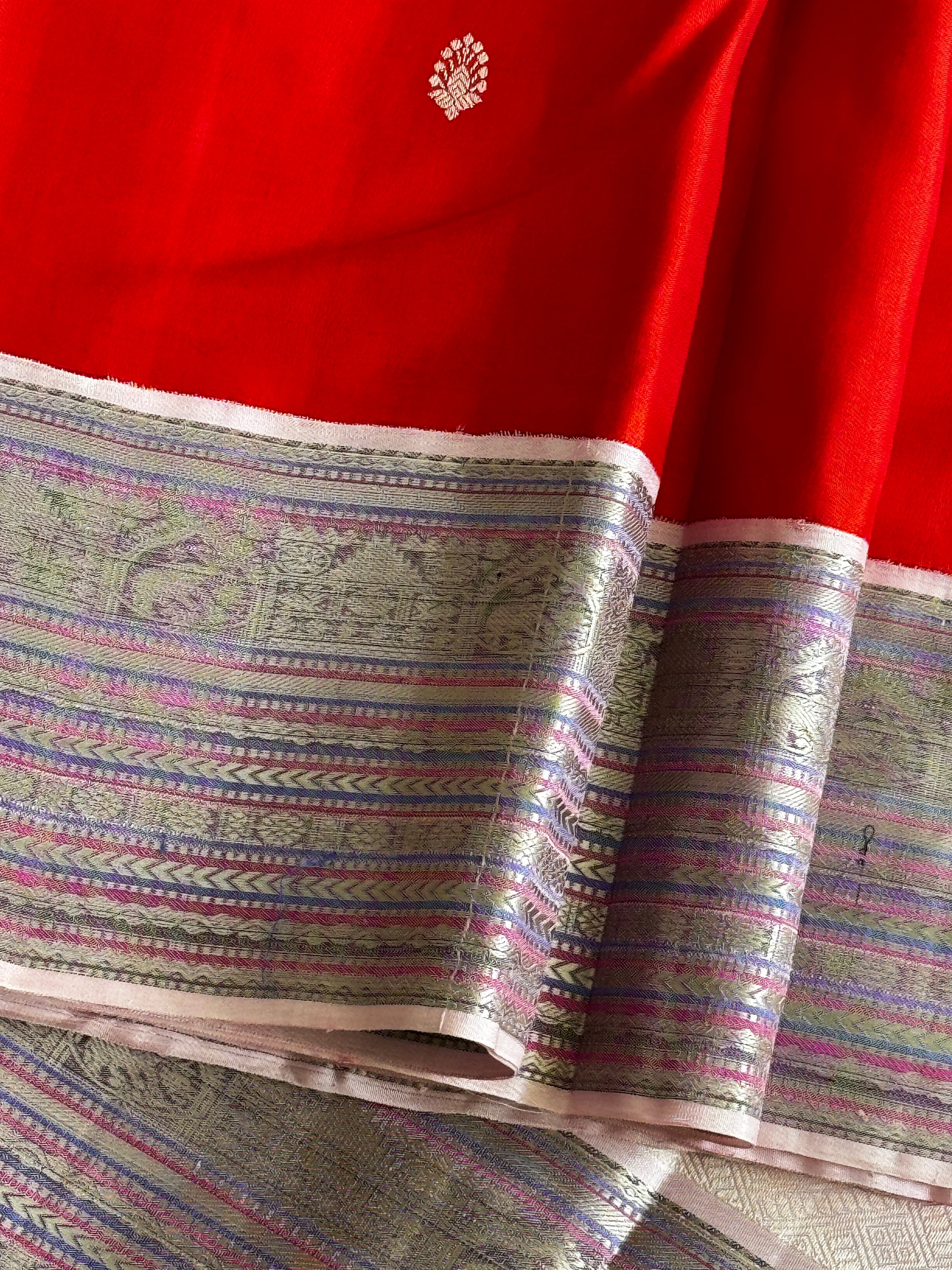 Kanjeevaram Pure silk handloom saree - orangish red