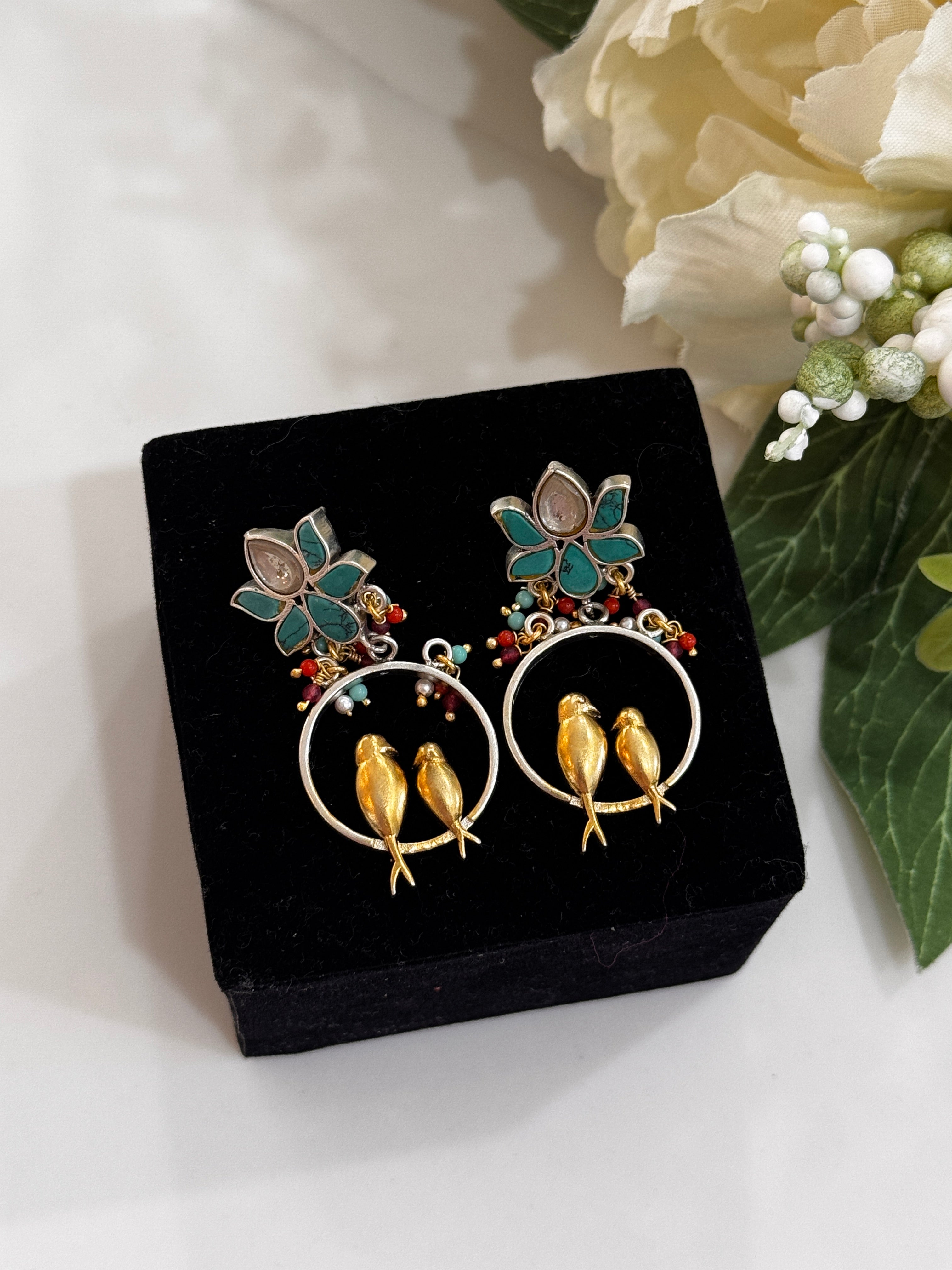 92.5 Silver Dual Tone Fusion Earrings