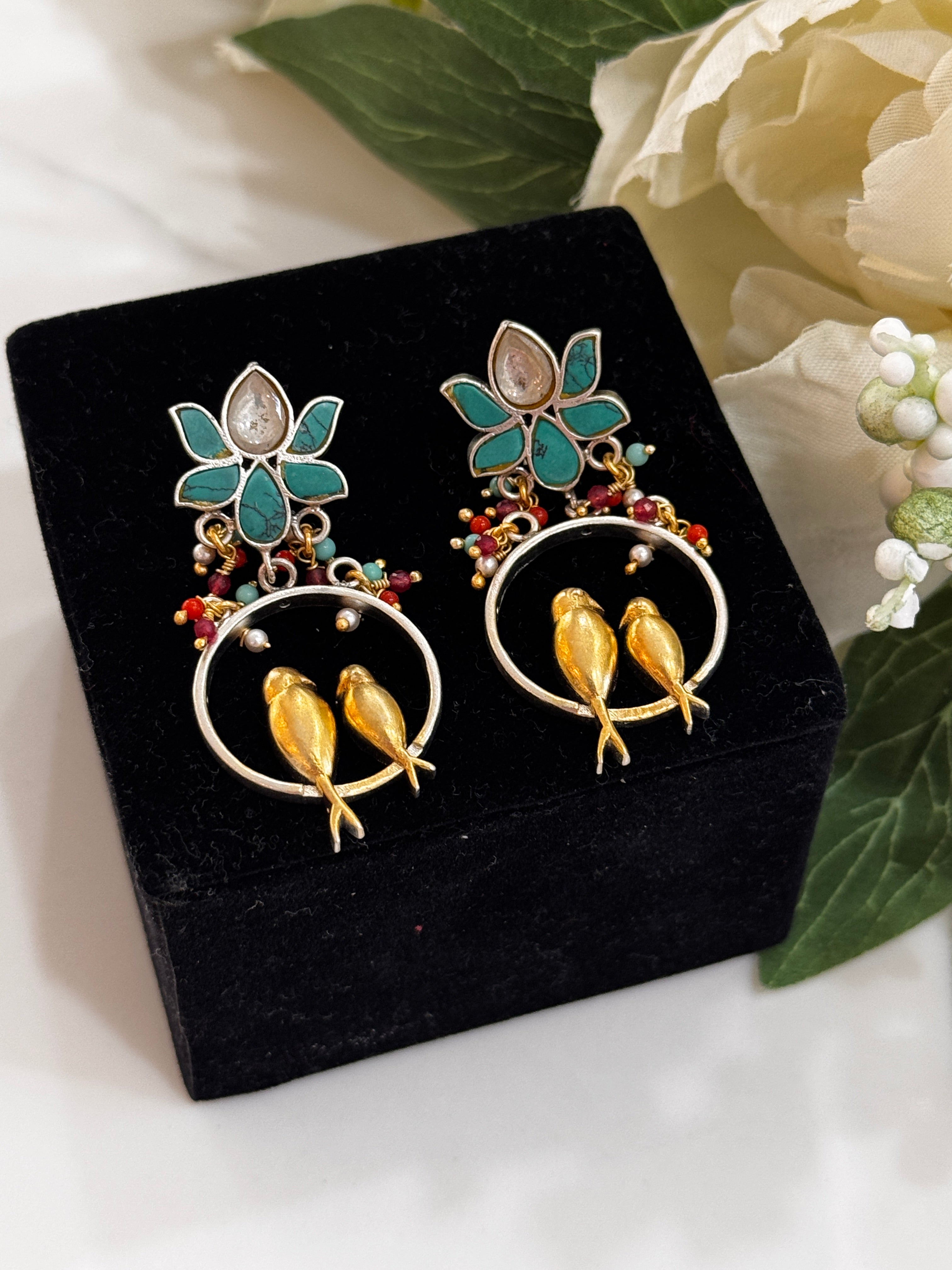 92.5 Silver Dual Tone Fusion Earrings