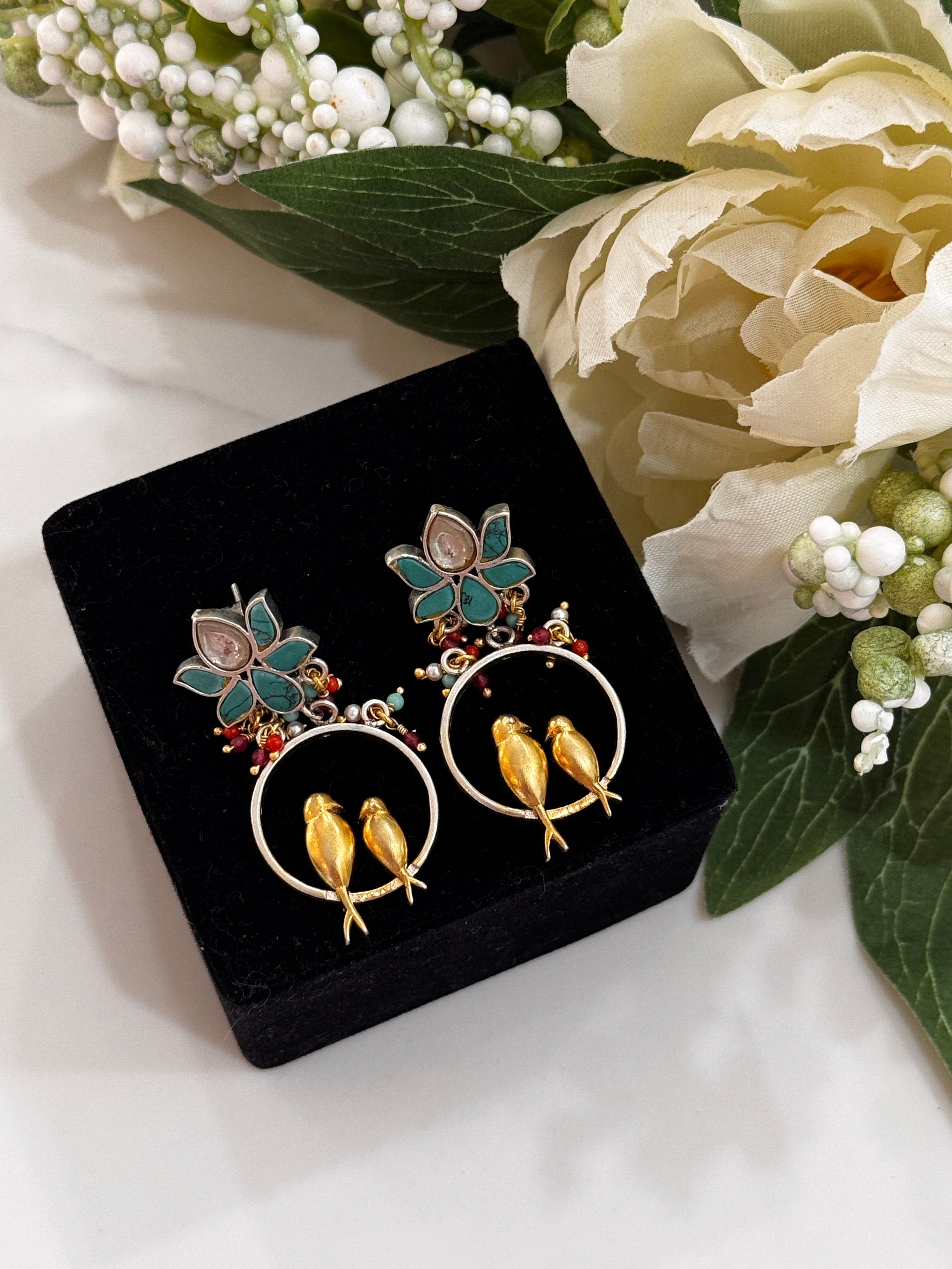 92.5 Silver Dual Tone Fusion Earrings