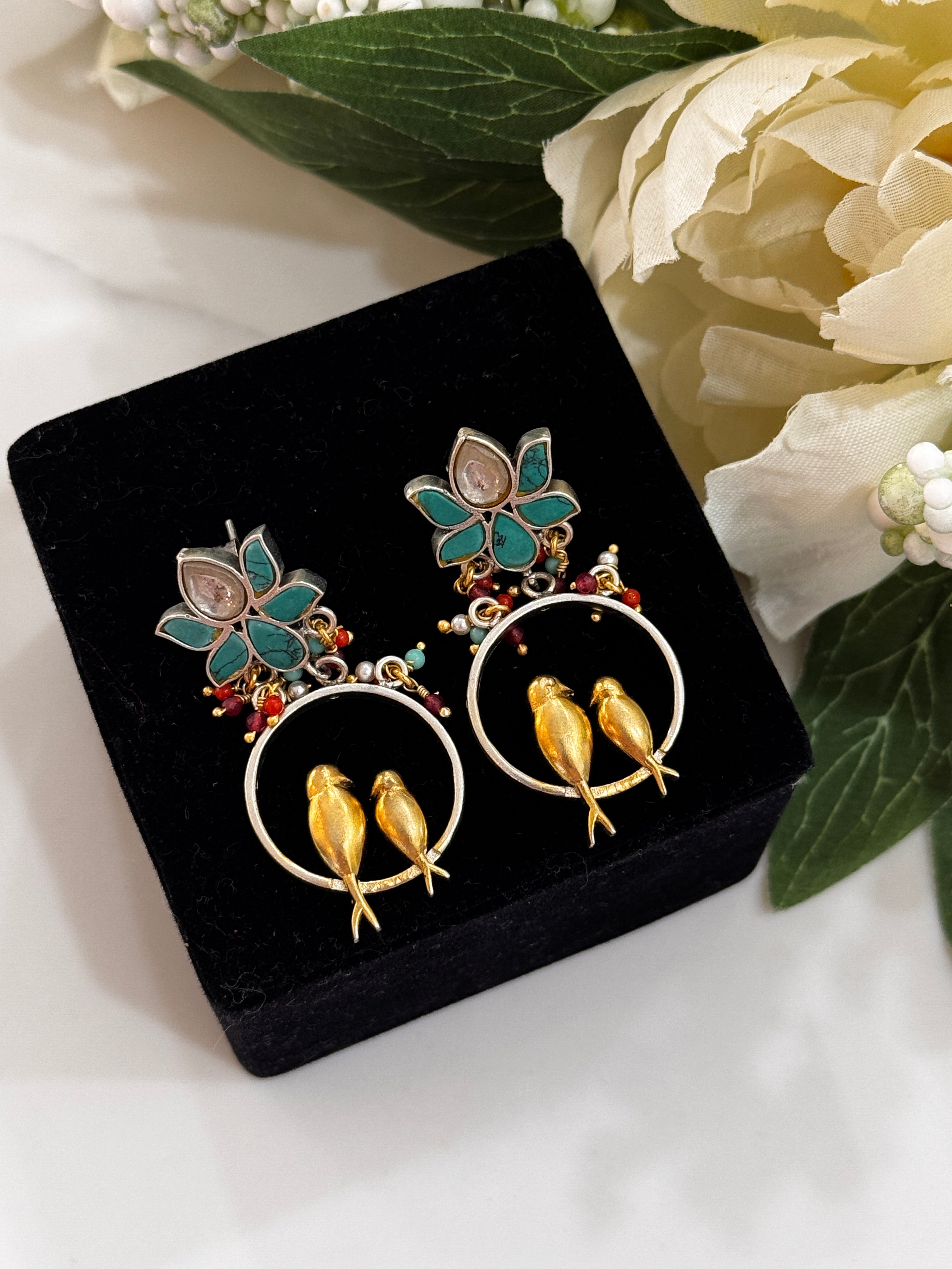 92.5 Silver Dual Tone Fusion Earrings