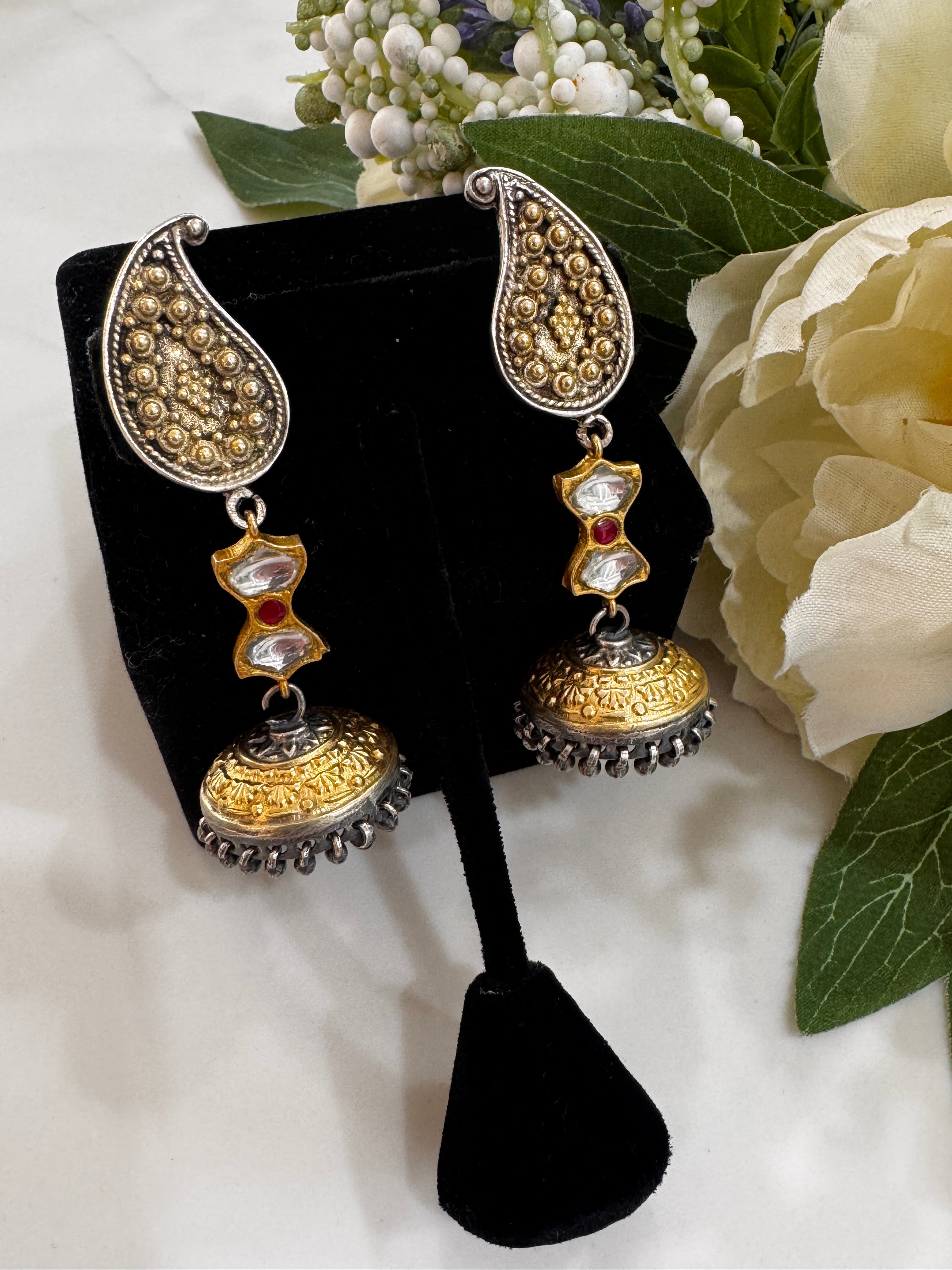 92.5 Silver Dual Tone Fusion Earrings