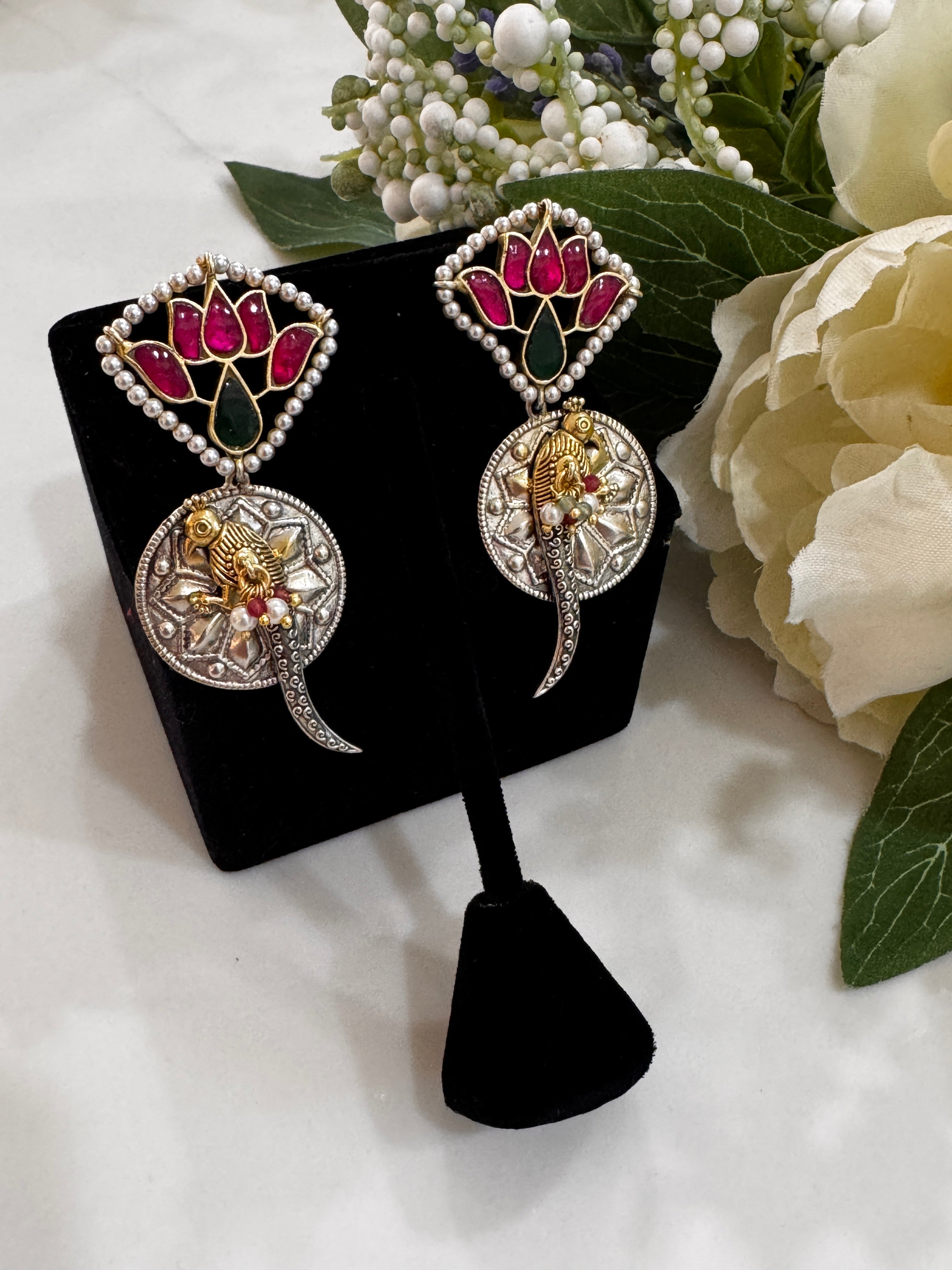 92.5 Silver Dual Tone Fusion Earrings