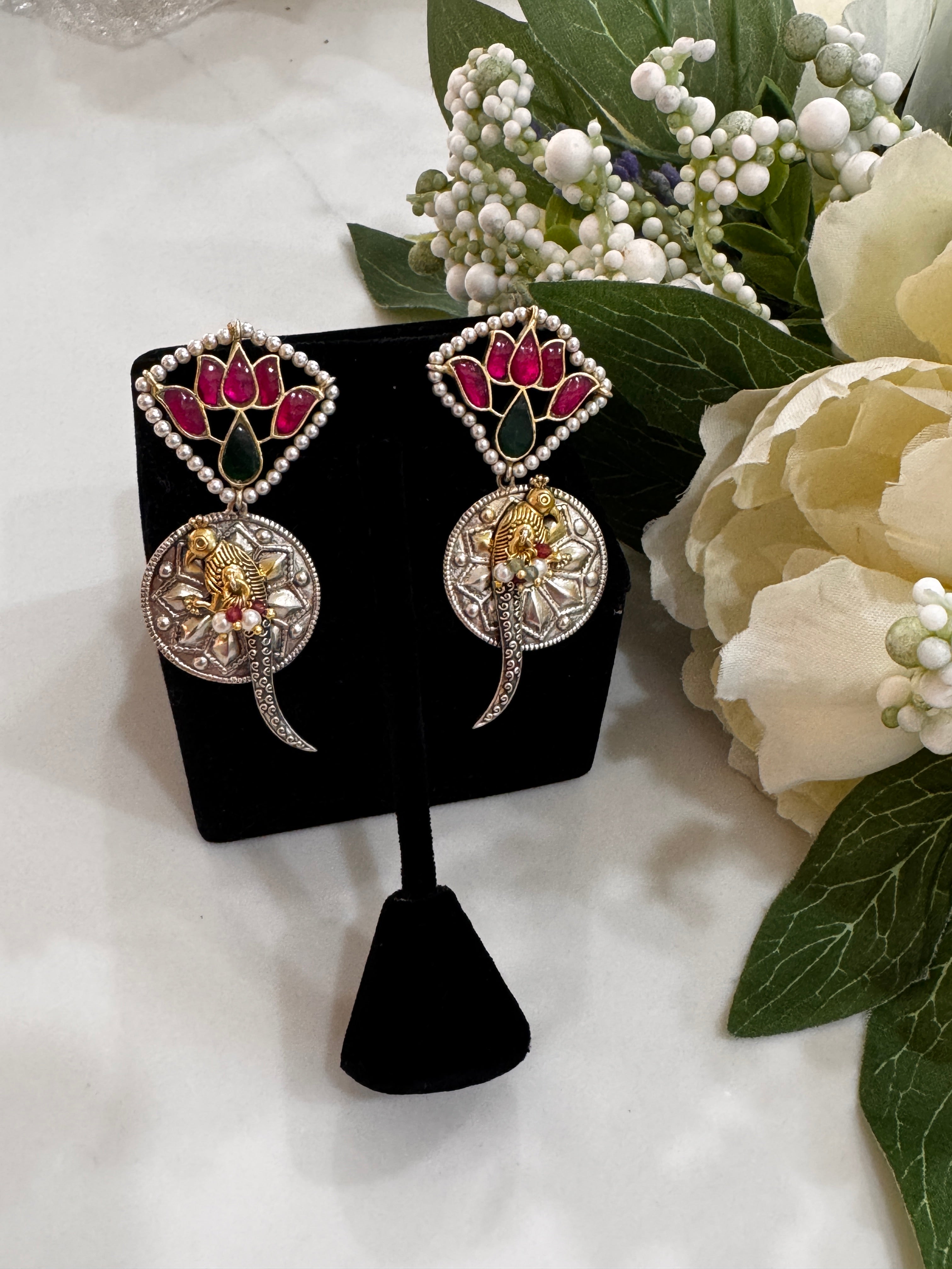 92.5 Silver Dual Tone Fusion Earrings