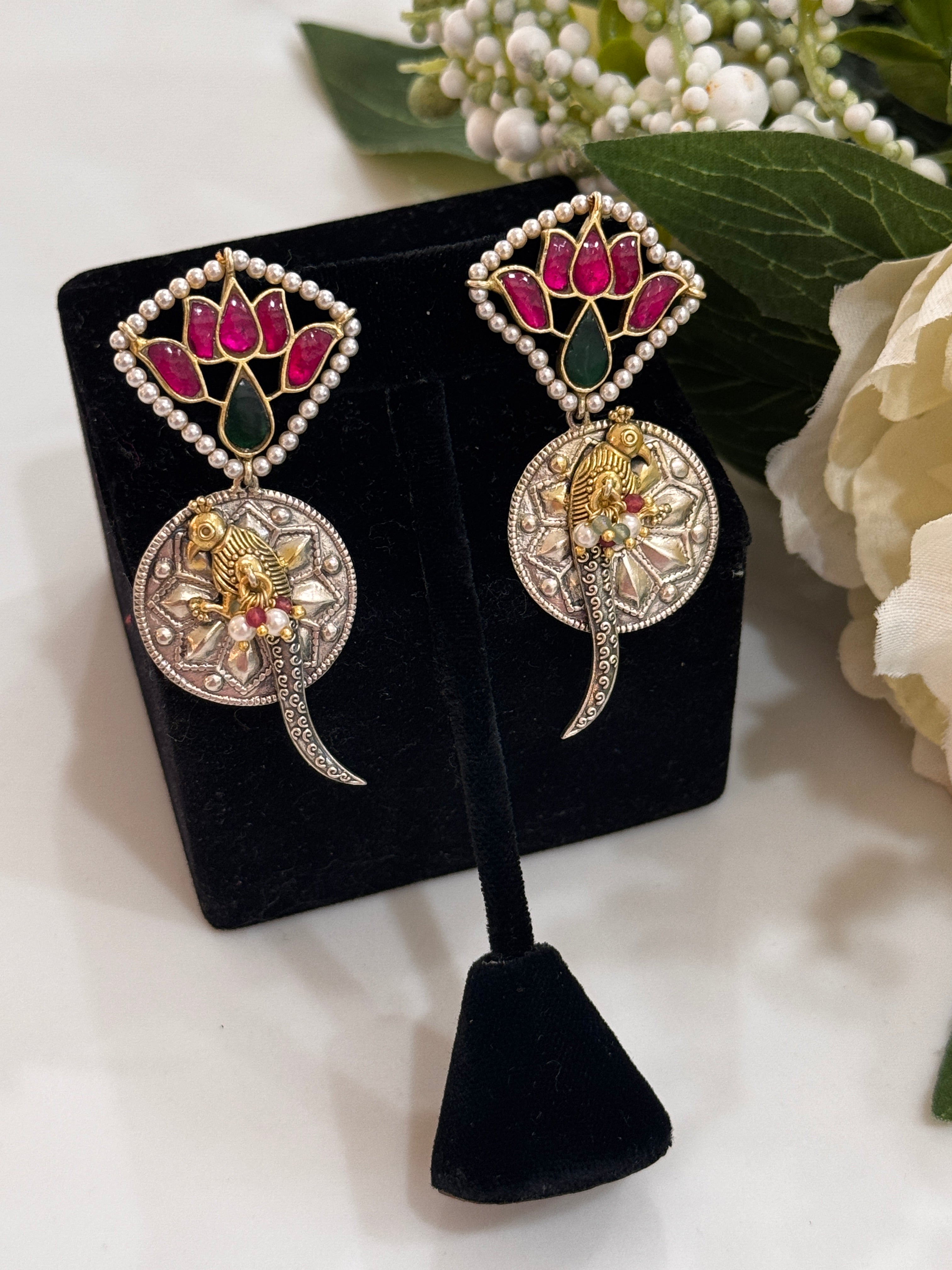 92.5 Silver Dual Tone Fusion Earrings