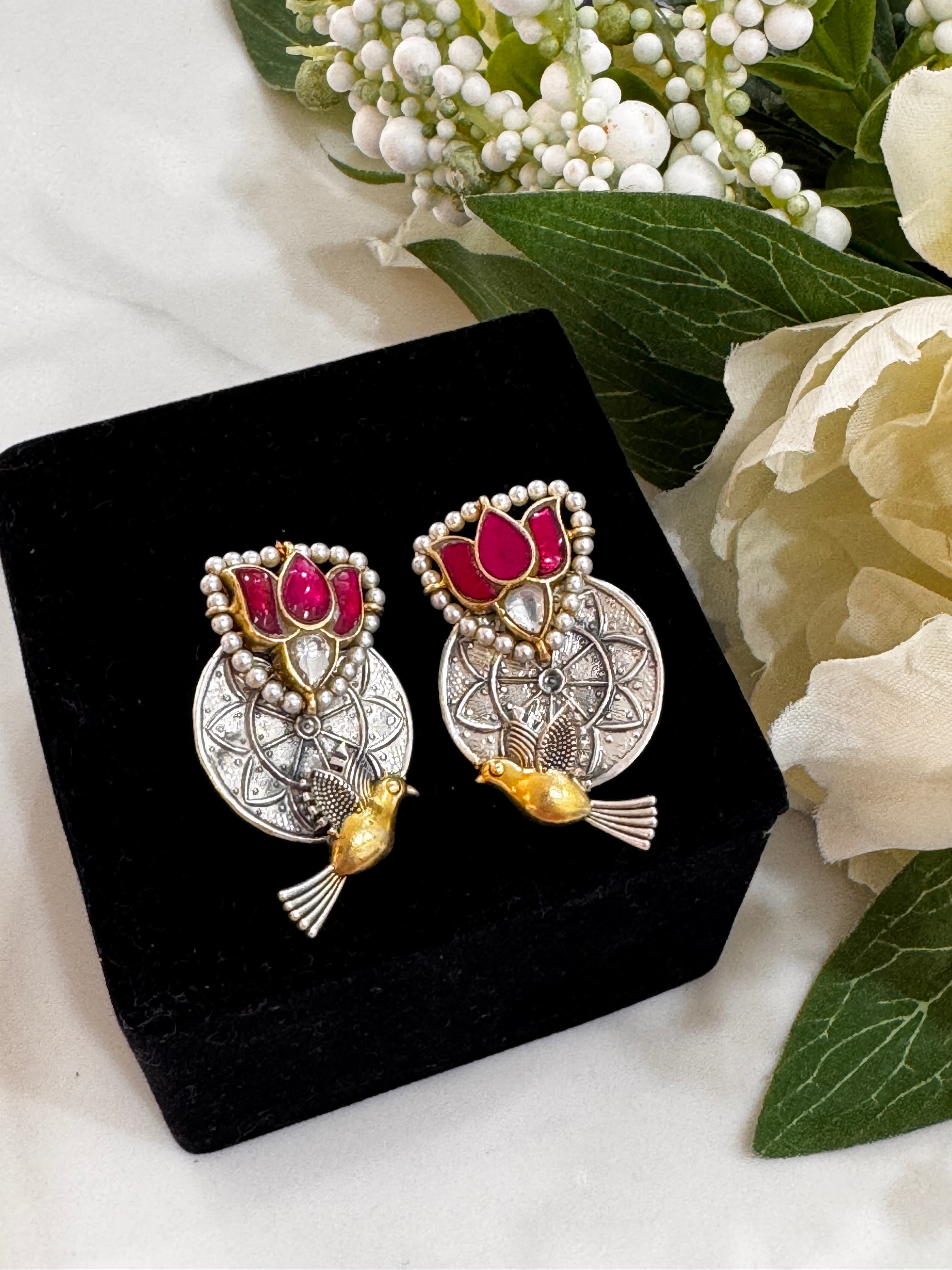 92.5 Silver Dual Tone Fusion Earrings