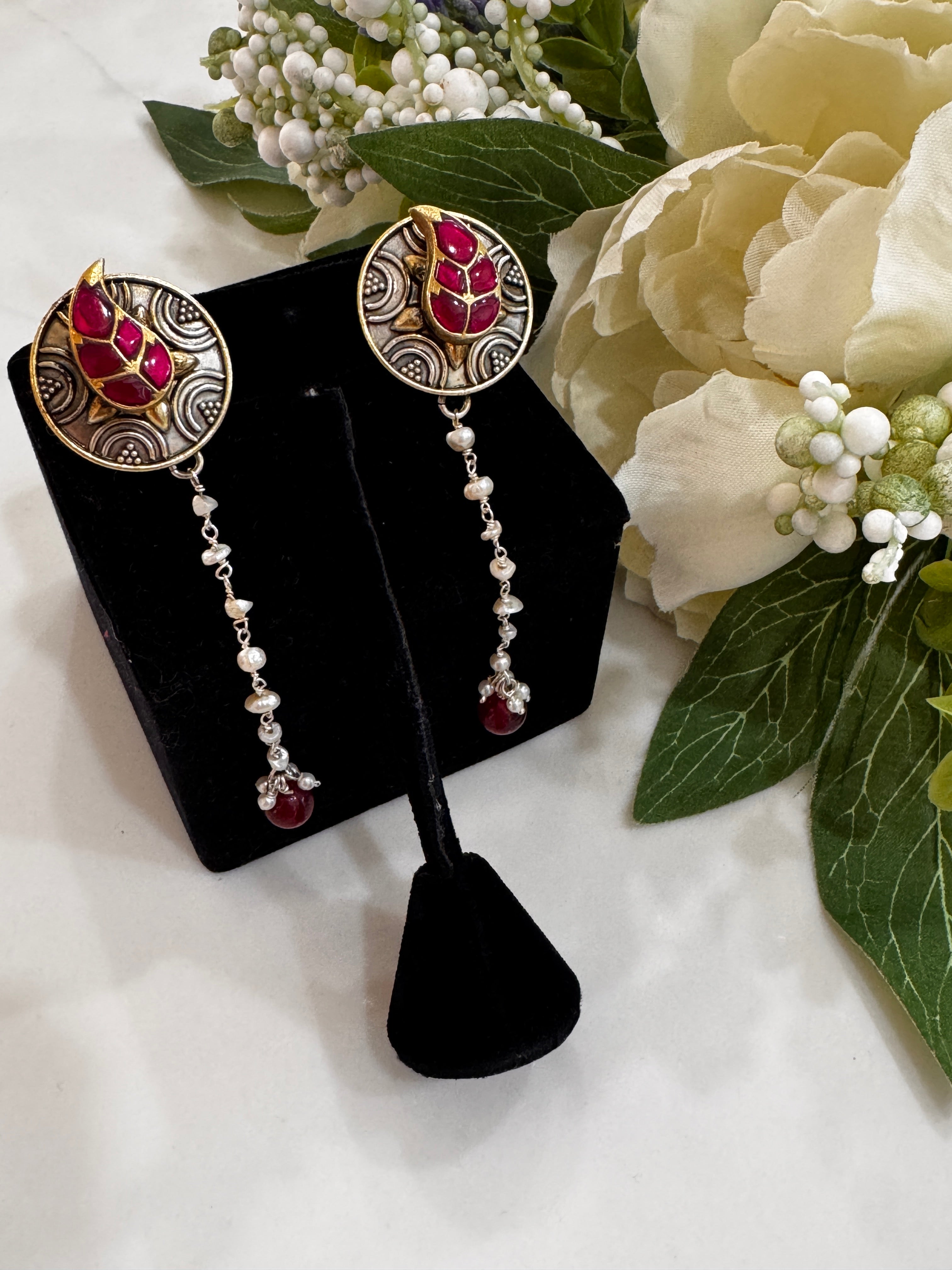 92.5 Silver Dual Tone Fusion Earrings