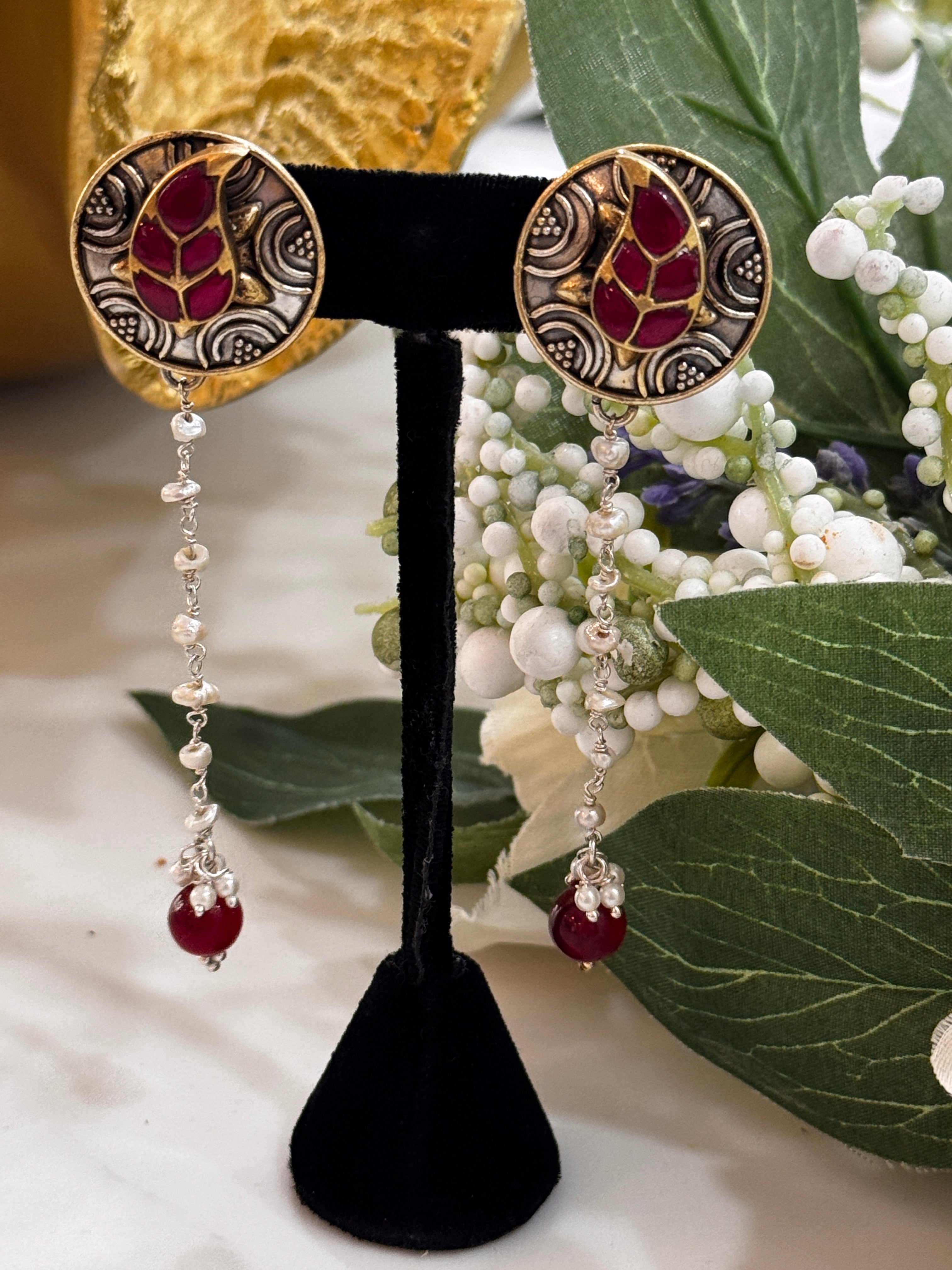 92.5 Silver Dual Tone Fusion Earrings