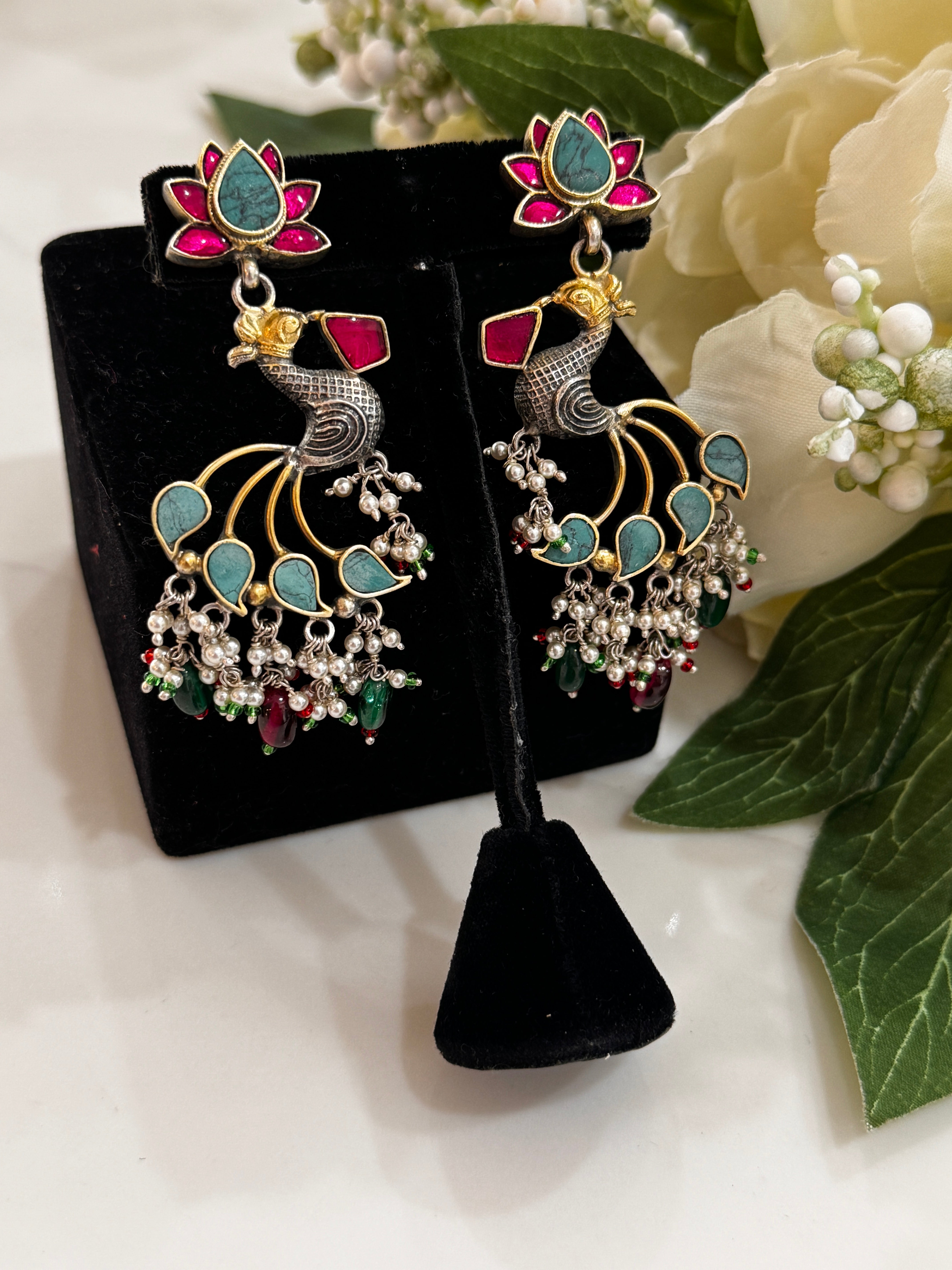 92.5 Silver Dual Tone Fusion Earrings