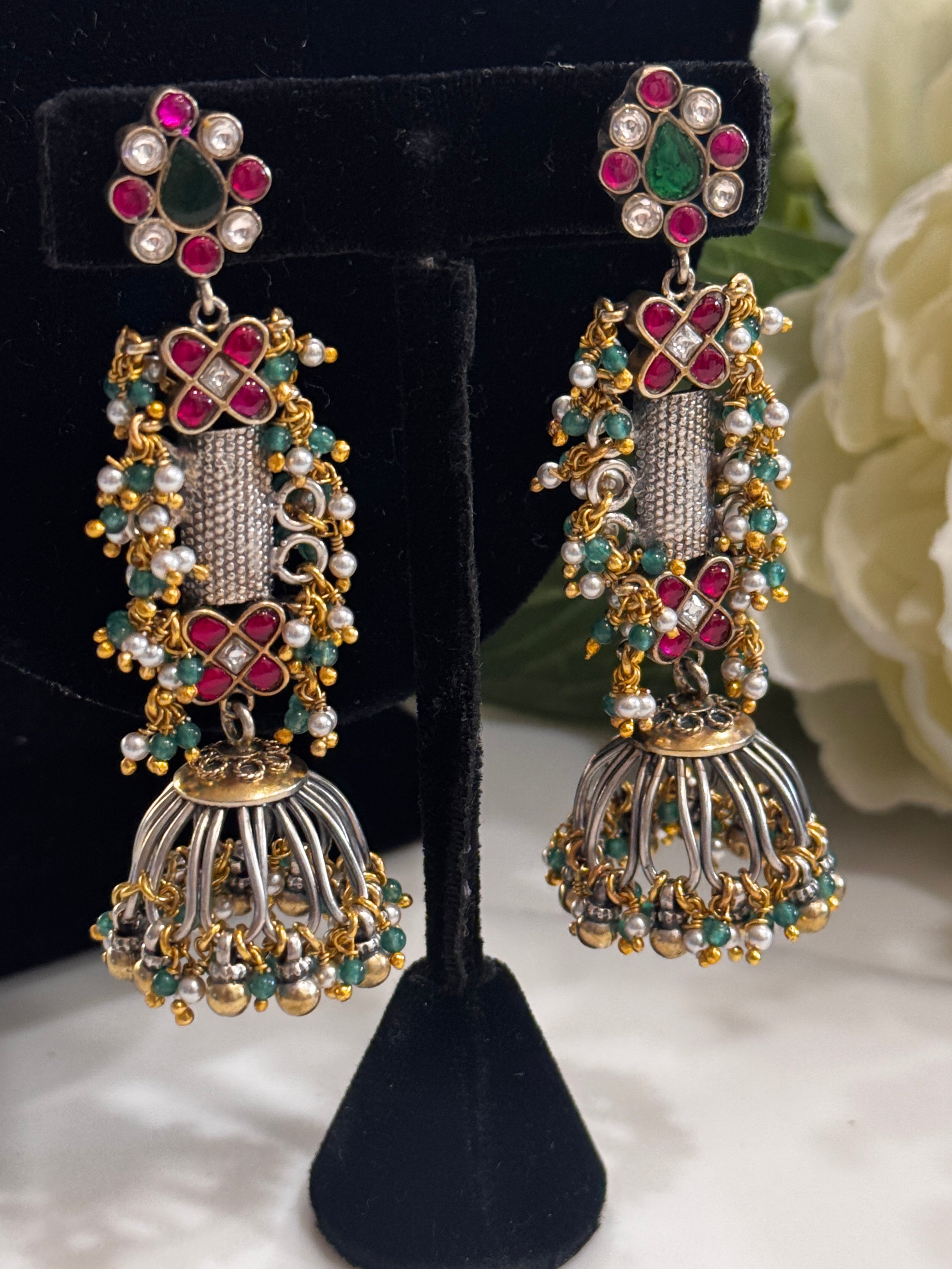 92.5 Silver Dual Tone Fusion Earrings