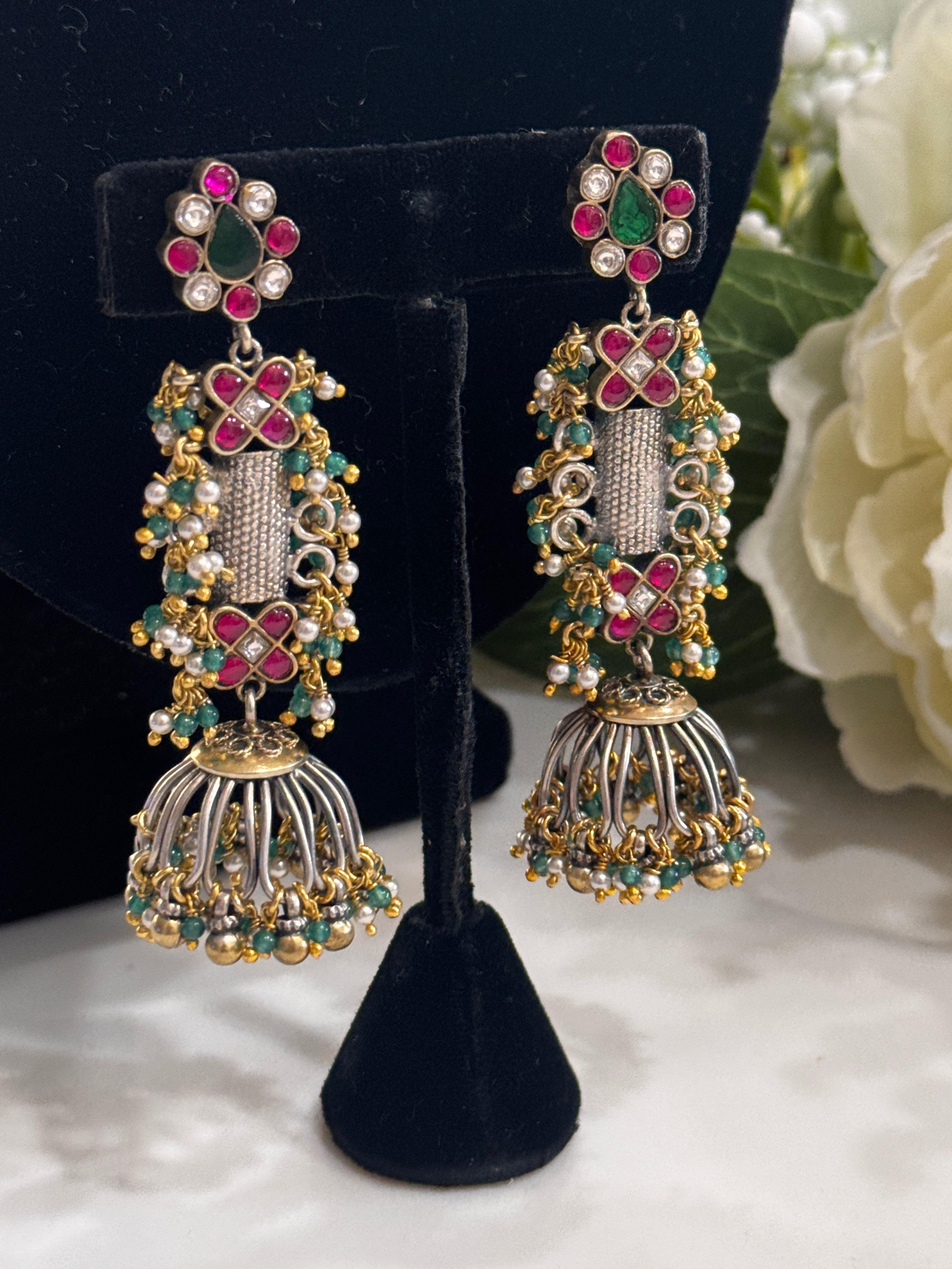 92.5 Silver Dual Tone Fusion Earrings