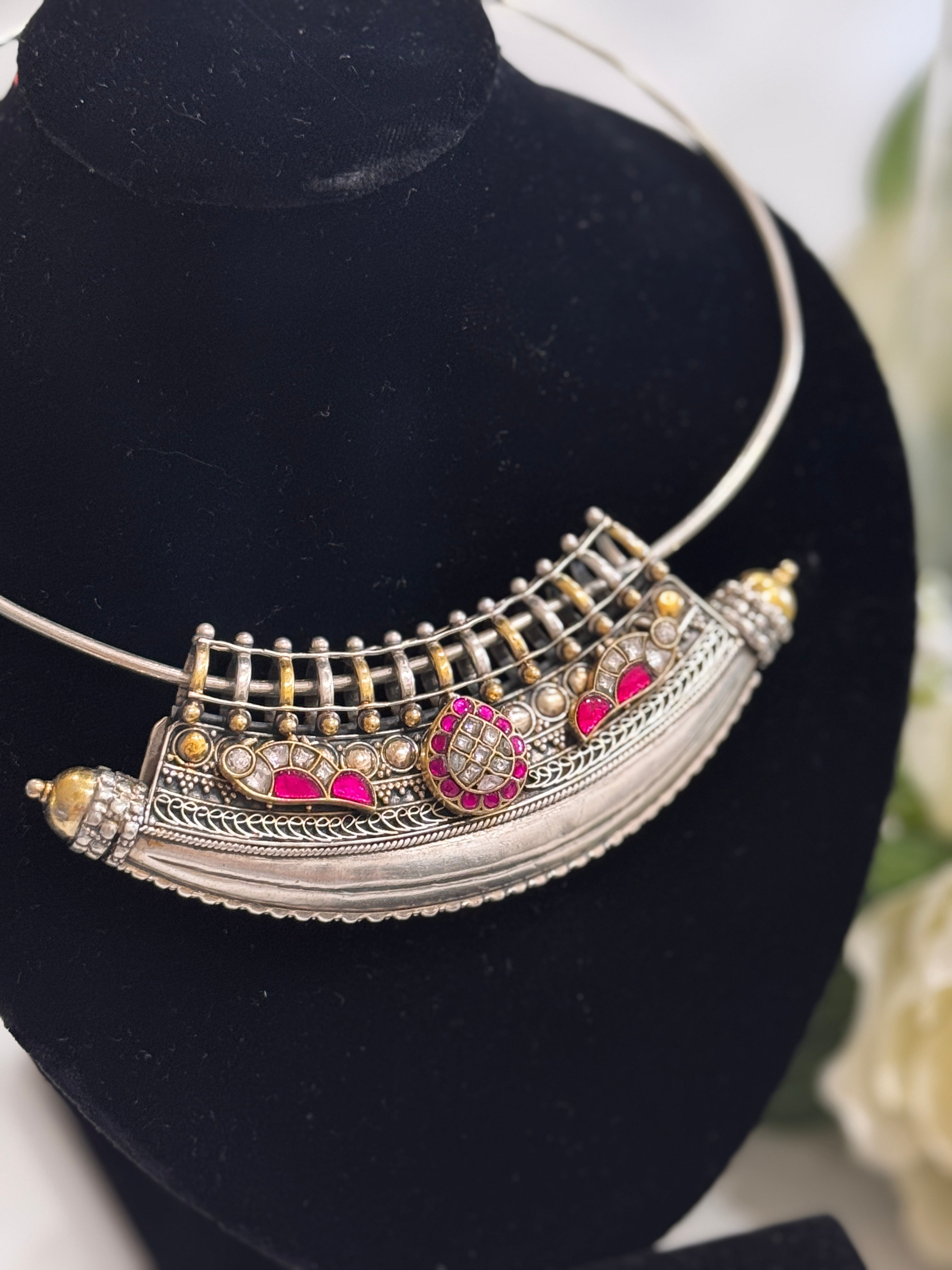 92.5 Silver Dual Tone Fusion Necklace