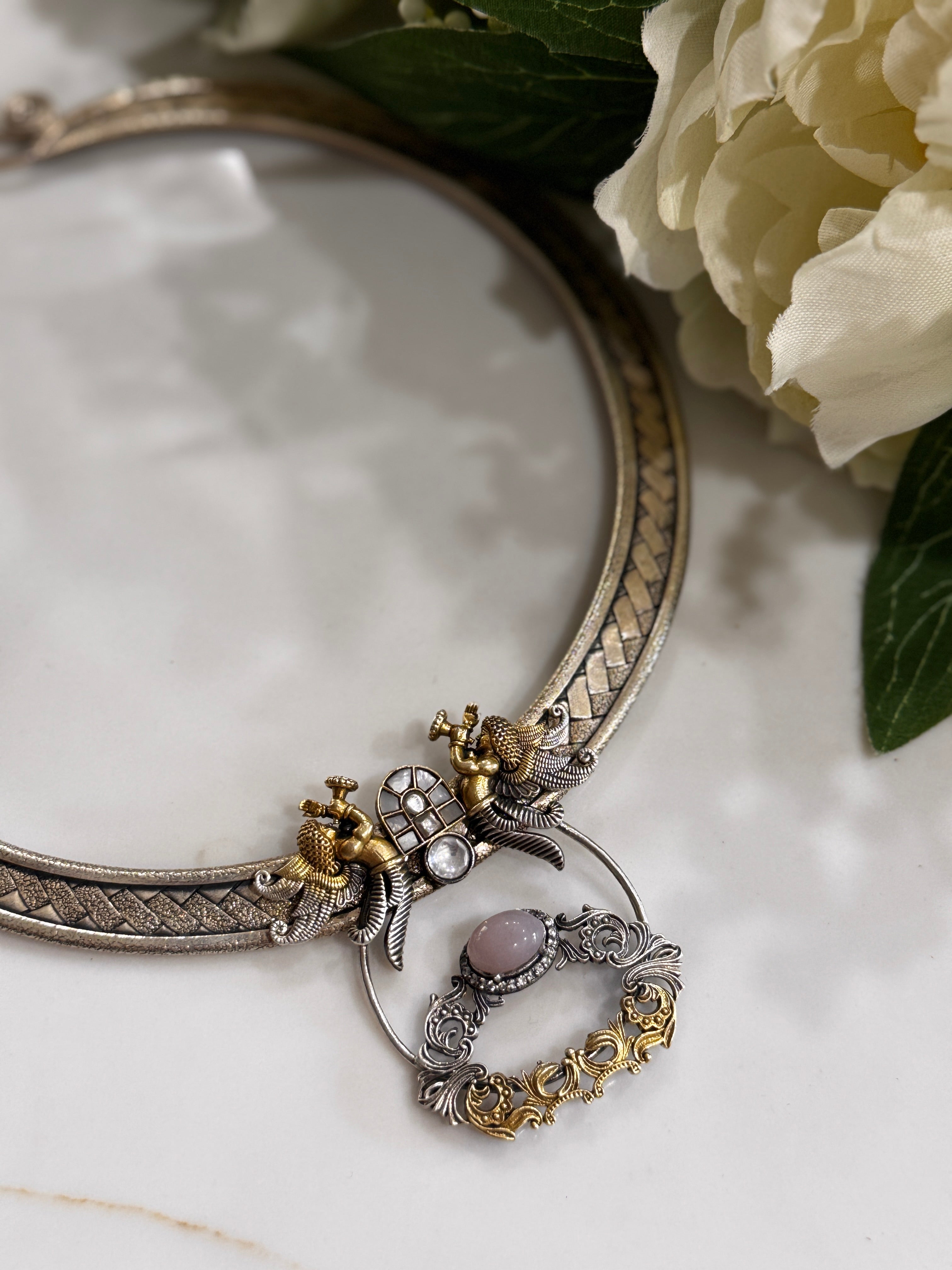 92.5 Silver Dual Tone Fusion Necklace