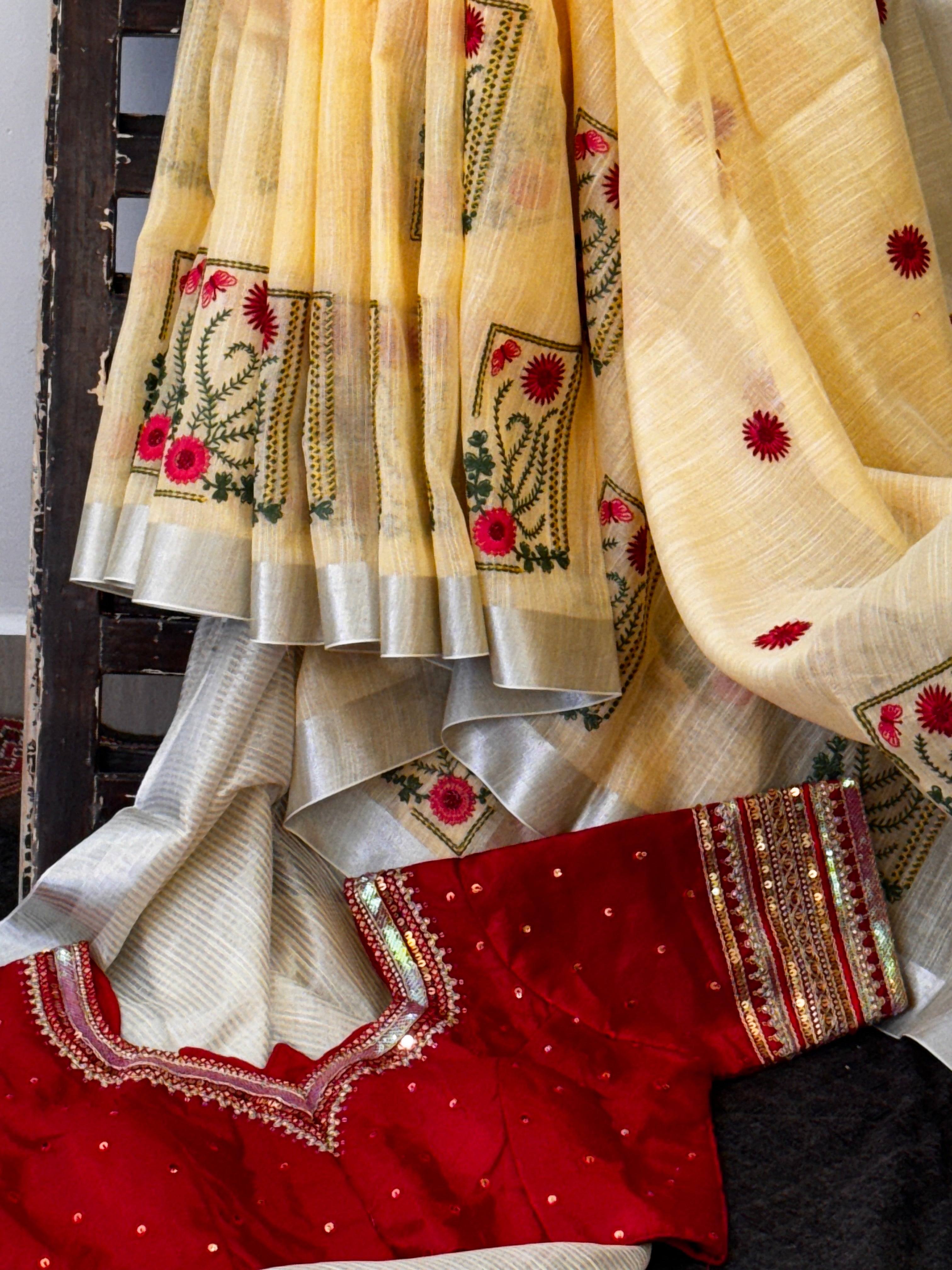 Tissue Silk with Embroidery