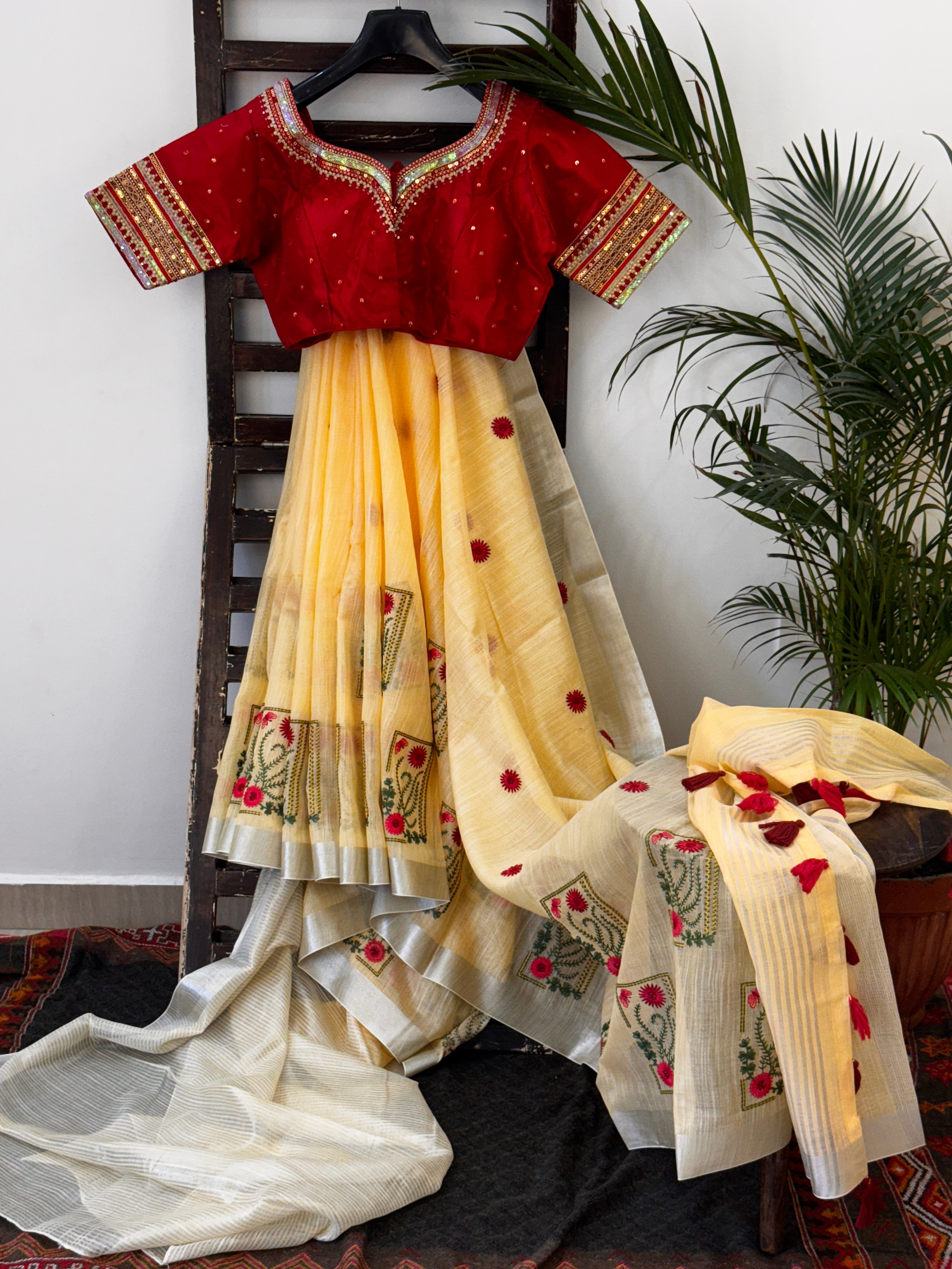 Tissue Silk with Embroidery