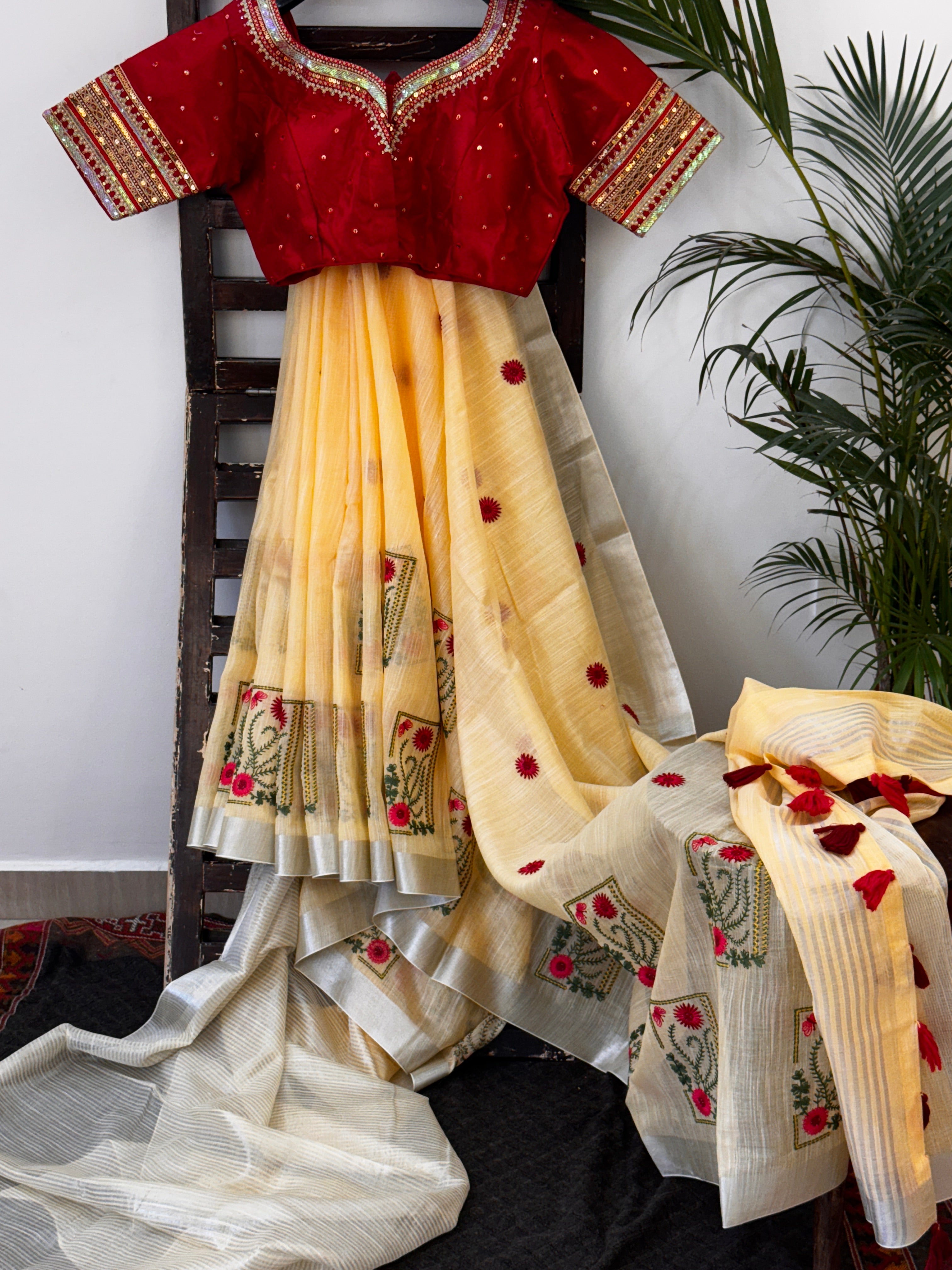 Tissue Silk with Embroidery