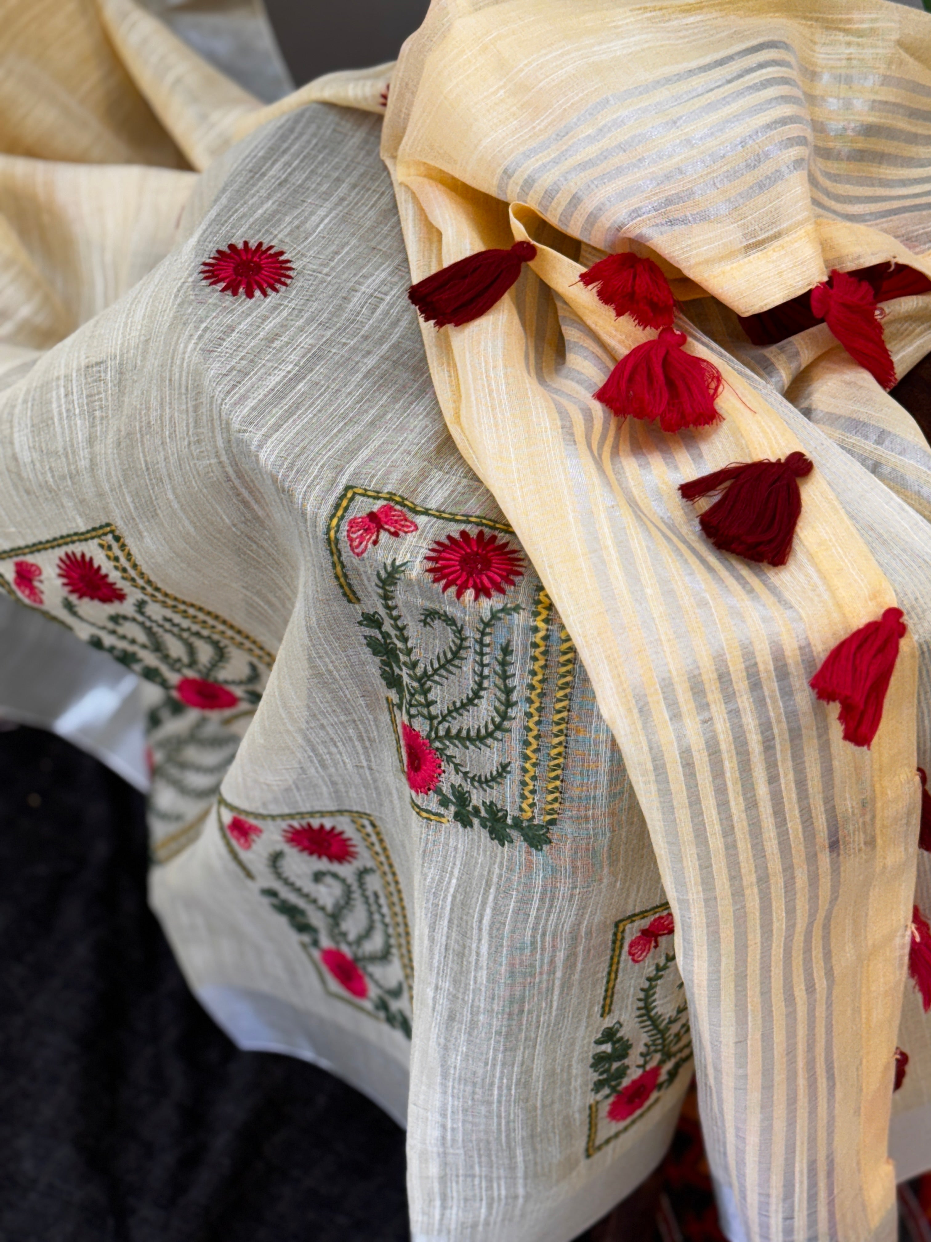 Tissue Silk with Embroidery