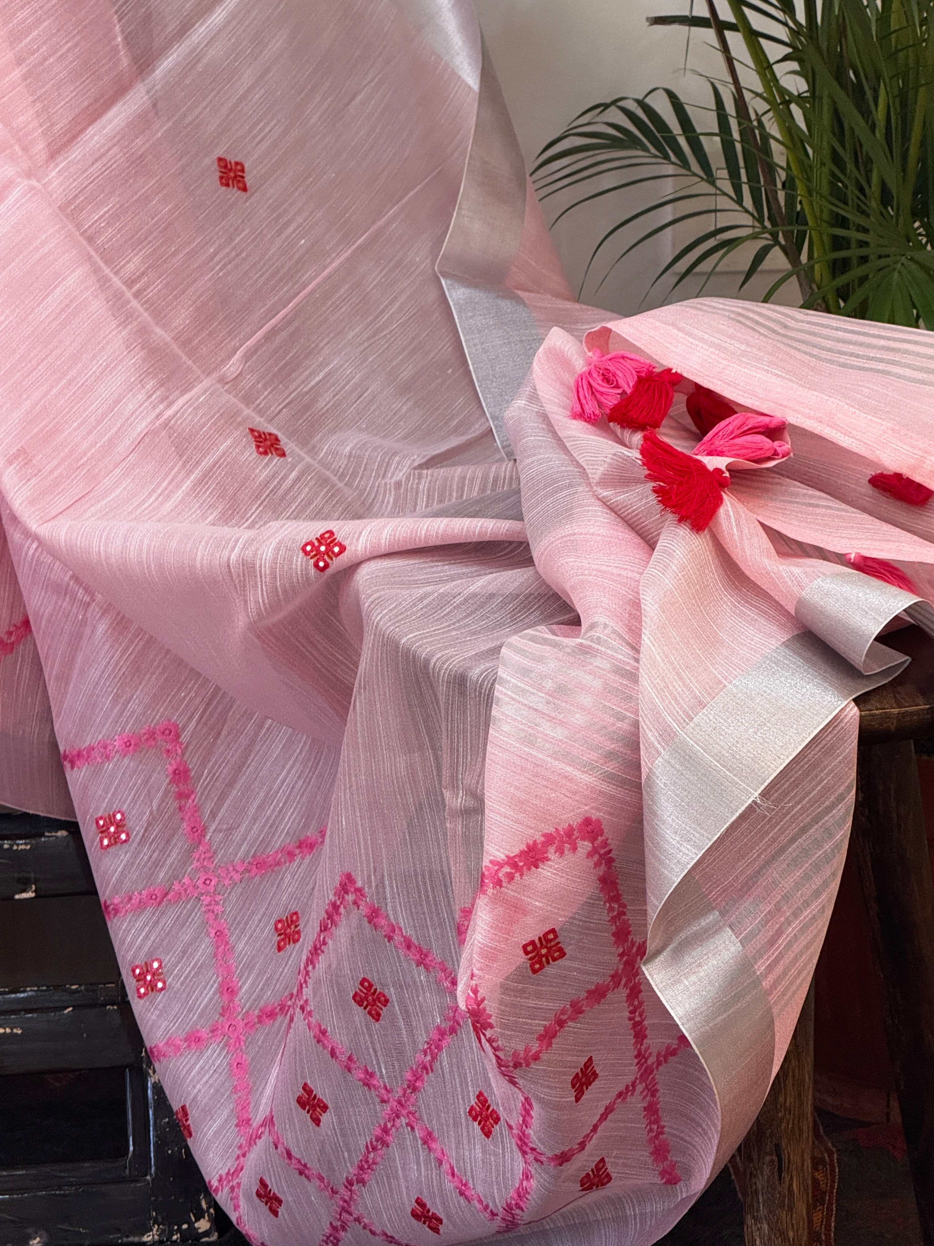 Tissue Silk with Embroidery