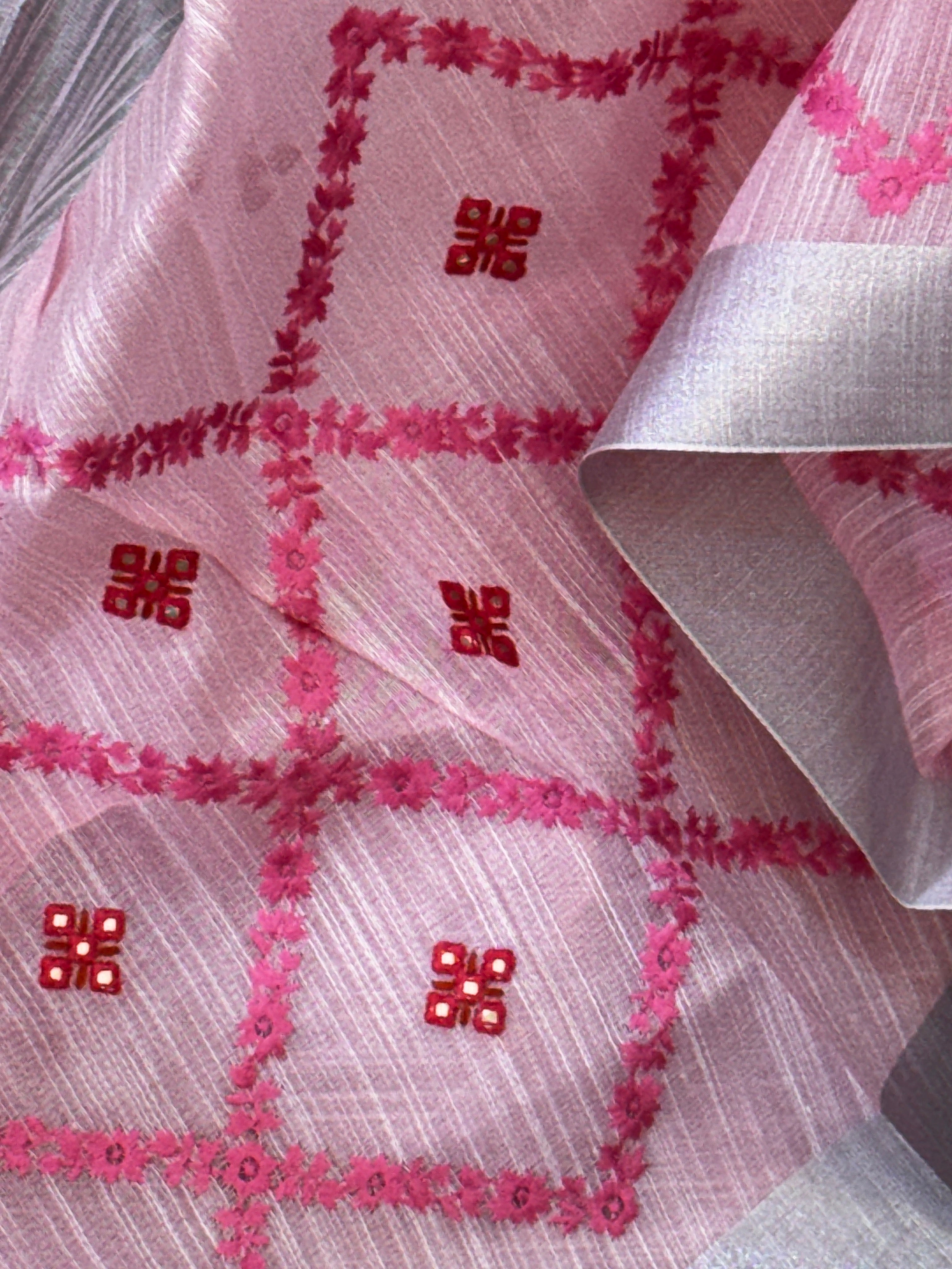 Tissue Silk with Embroidery
