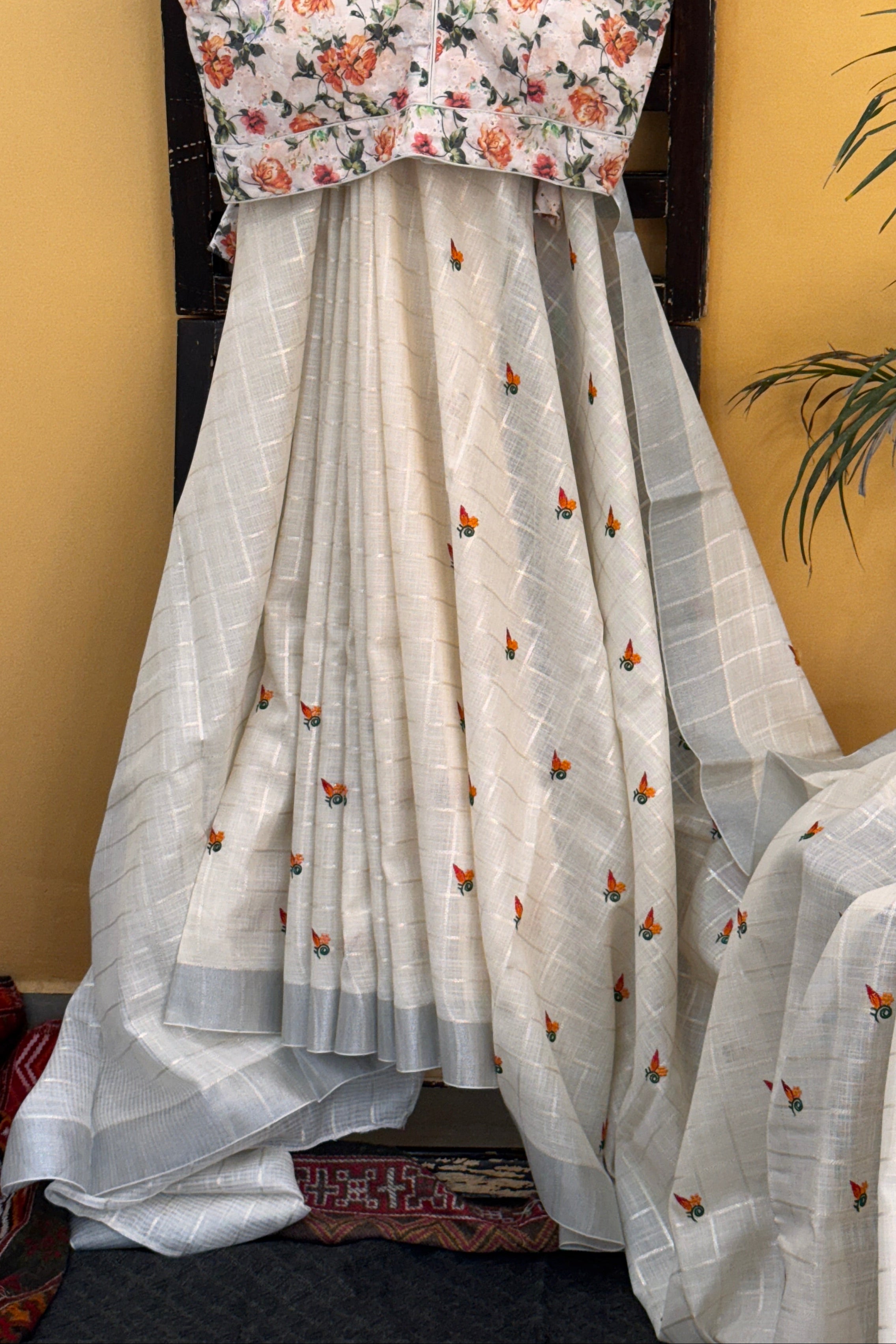 Tissue Silk with Embroidery