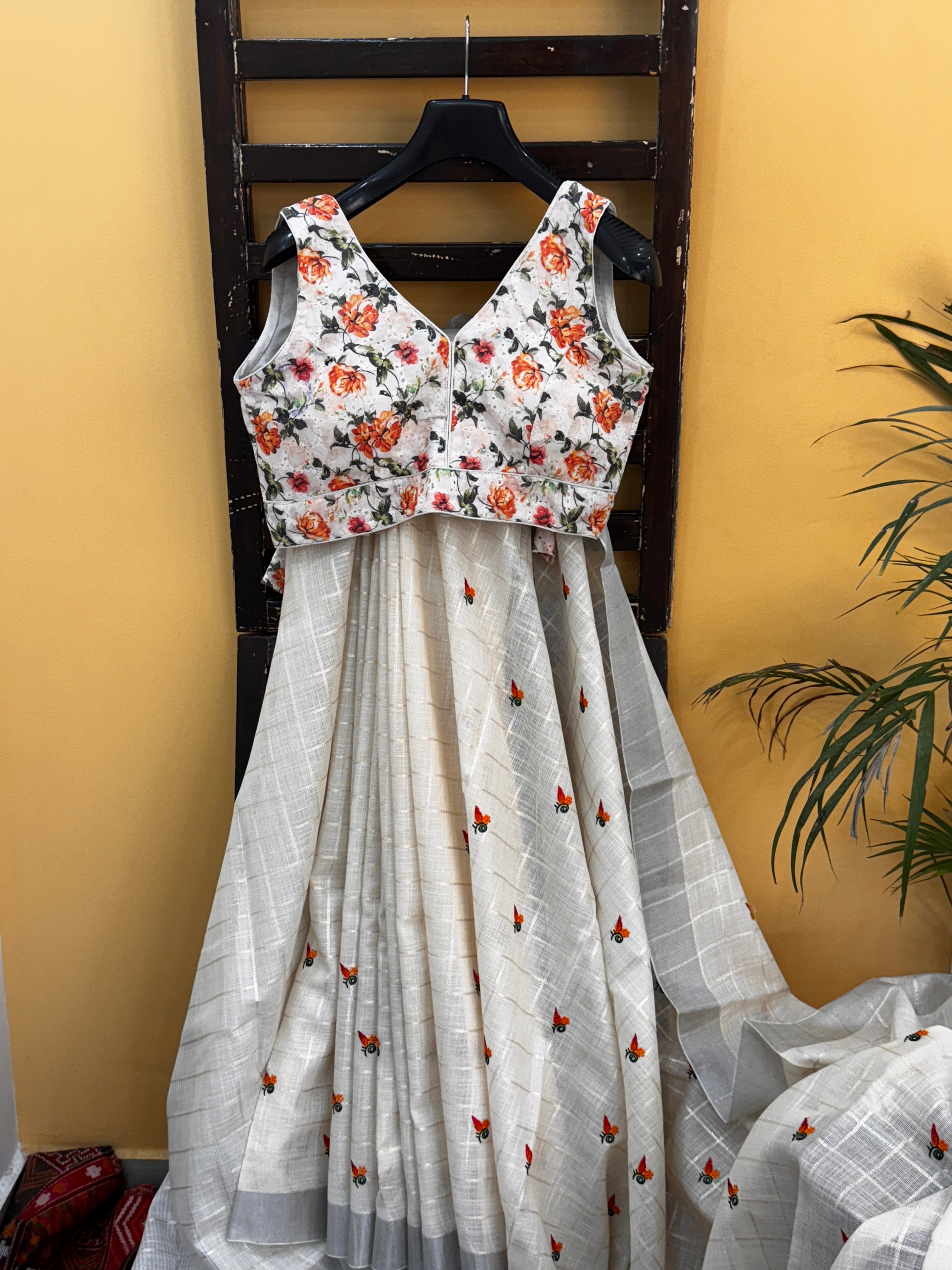 Tissue Silk with Embroidery