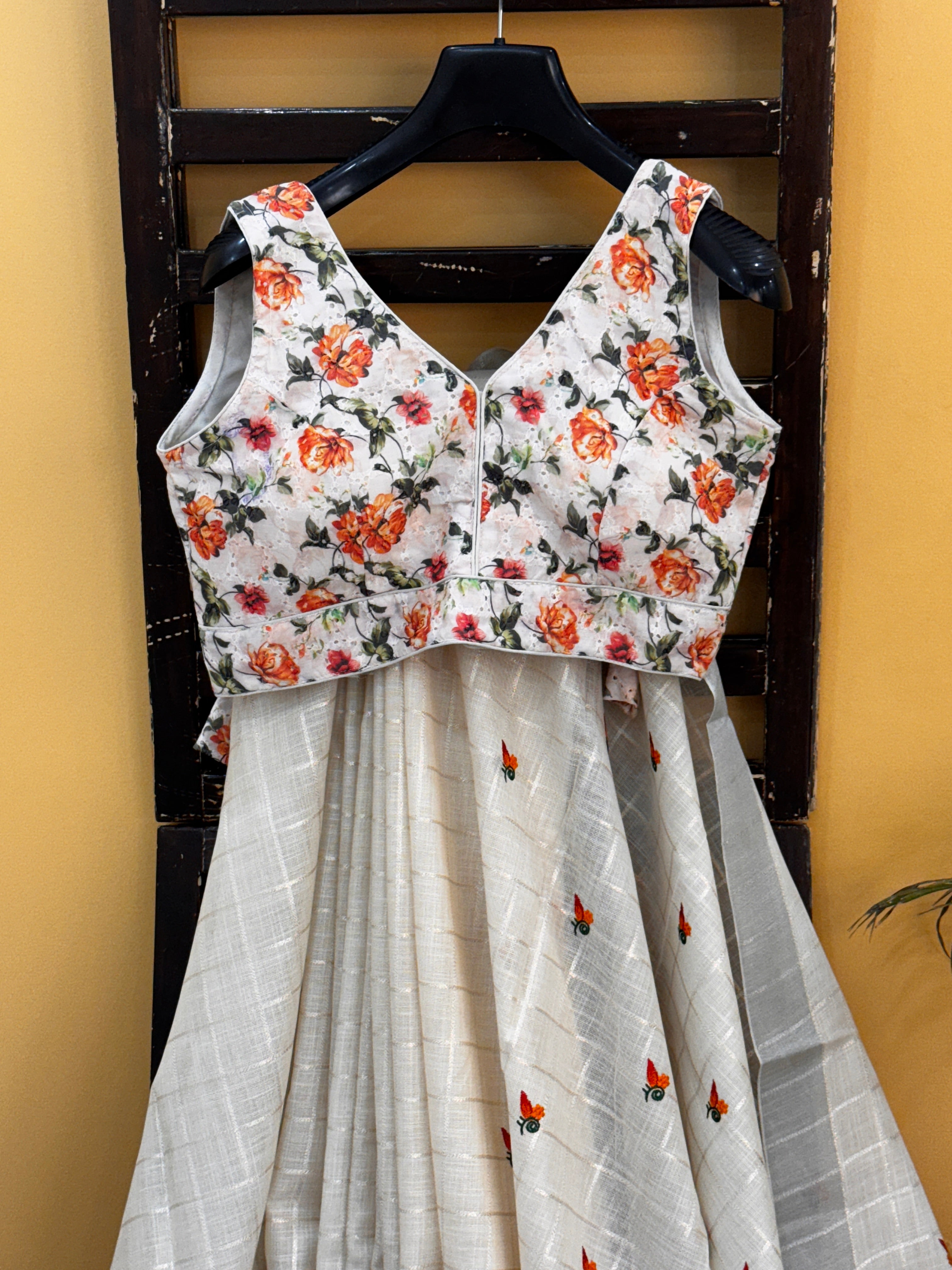 Tissue Silk with Embroidery