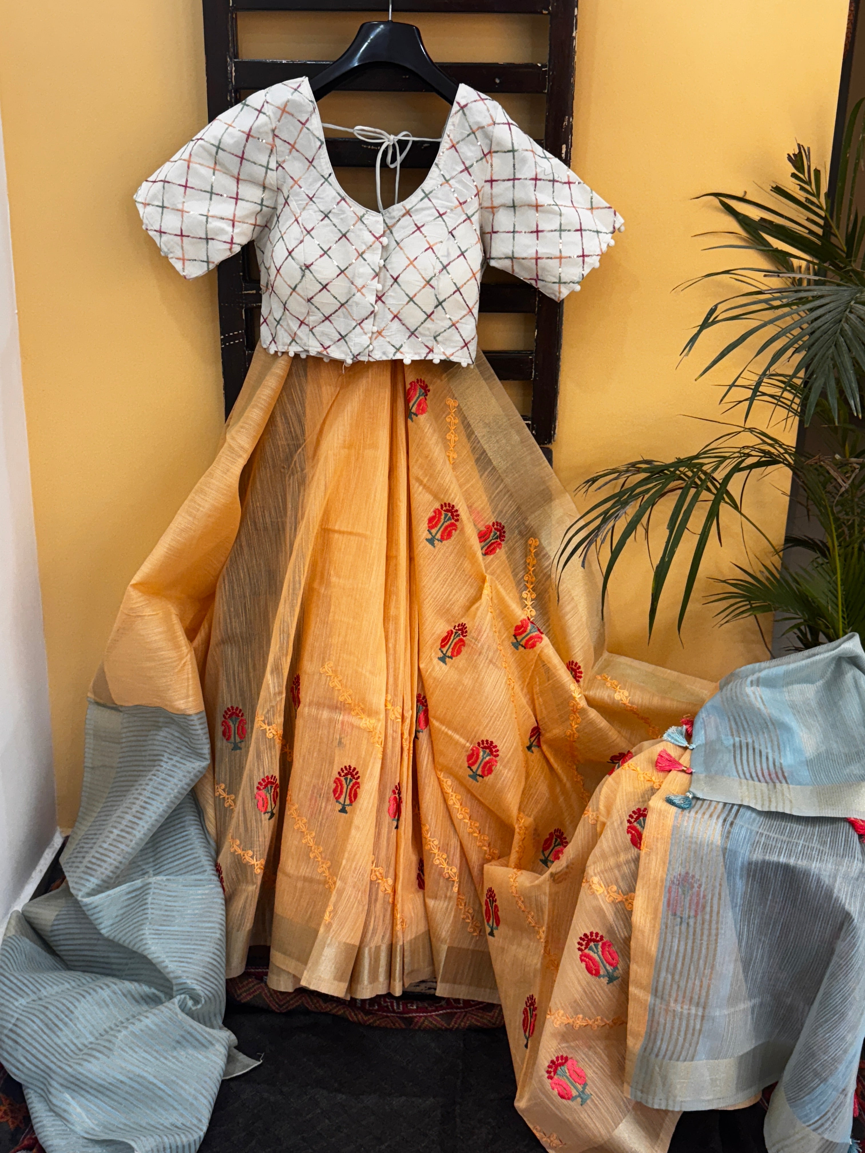 Tissue Silk with Embroidery