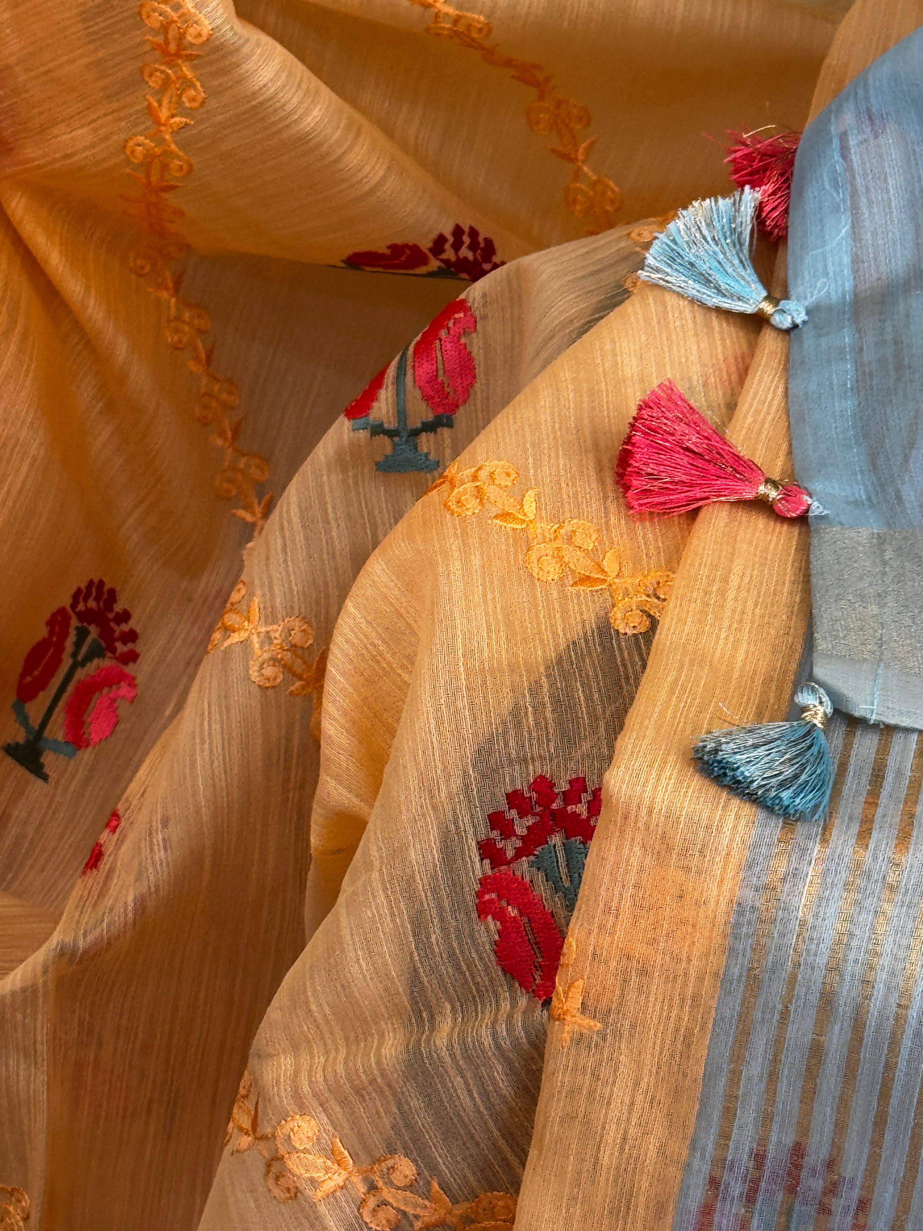 Tissue Silk with Embroidery