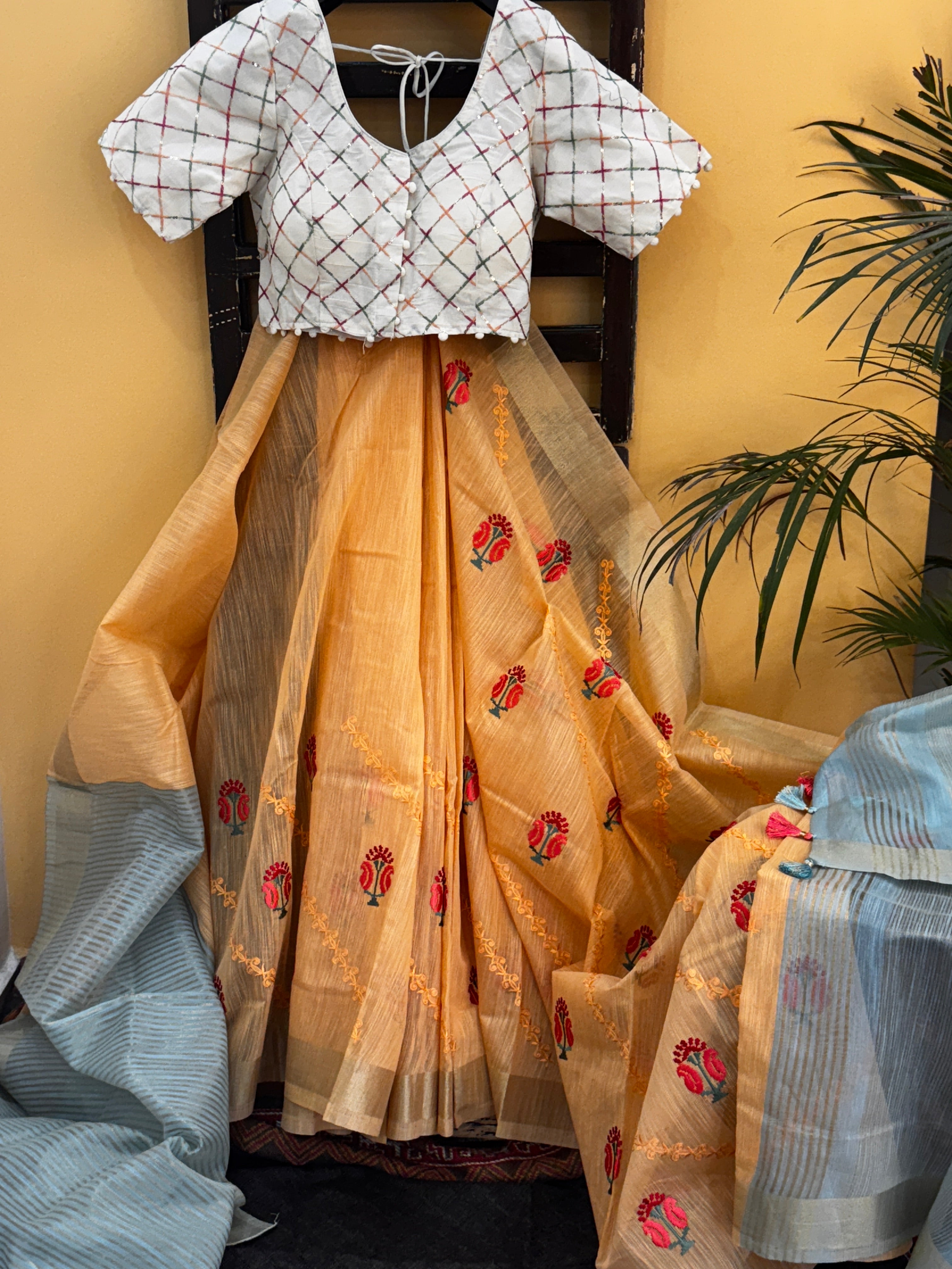 Tissue Silk with Embroidery