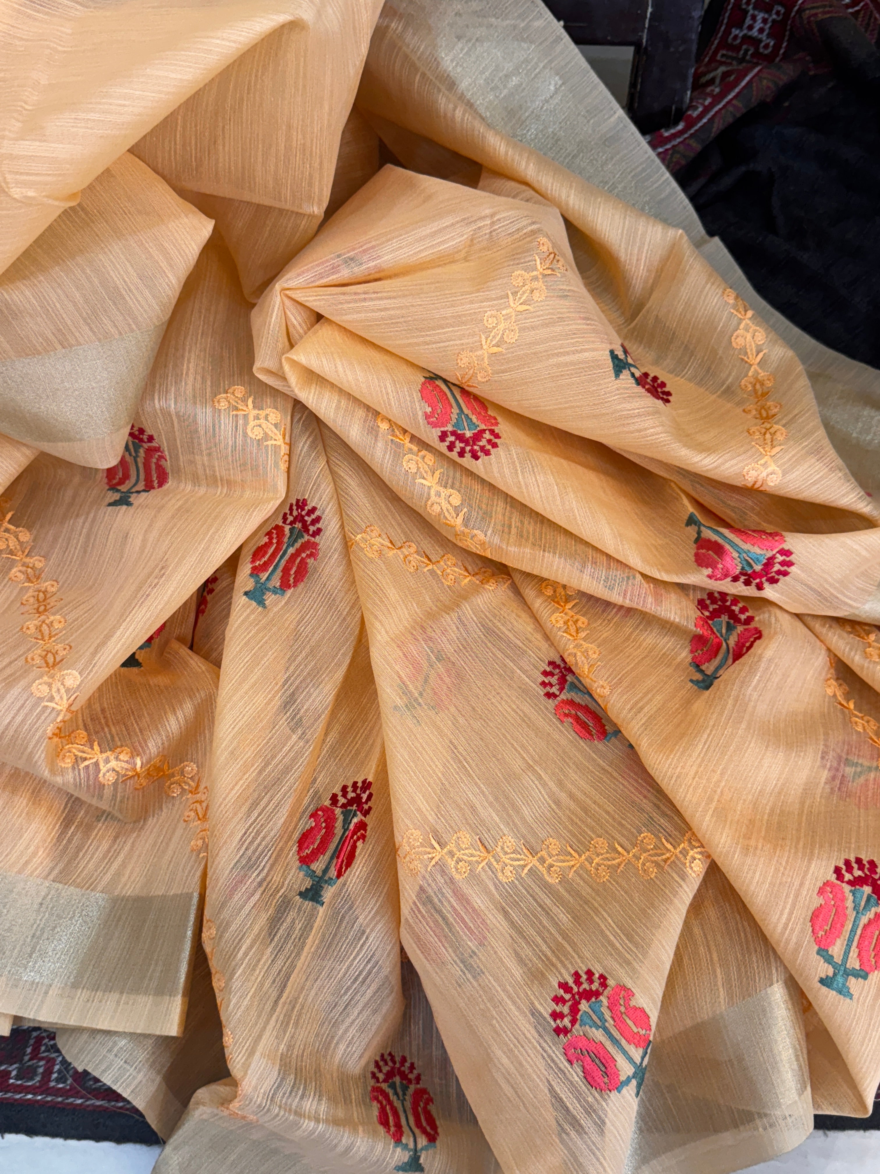 Tissue Silk with Embroidery