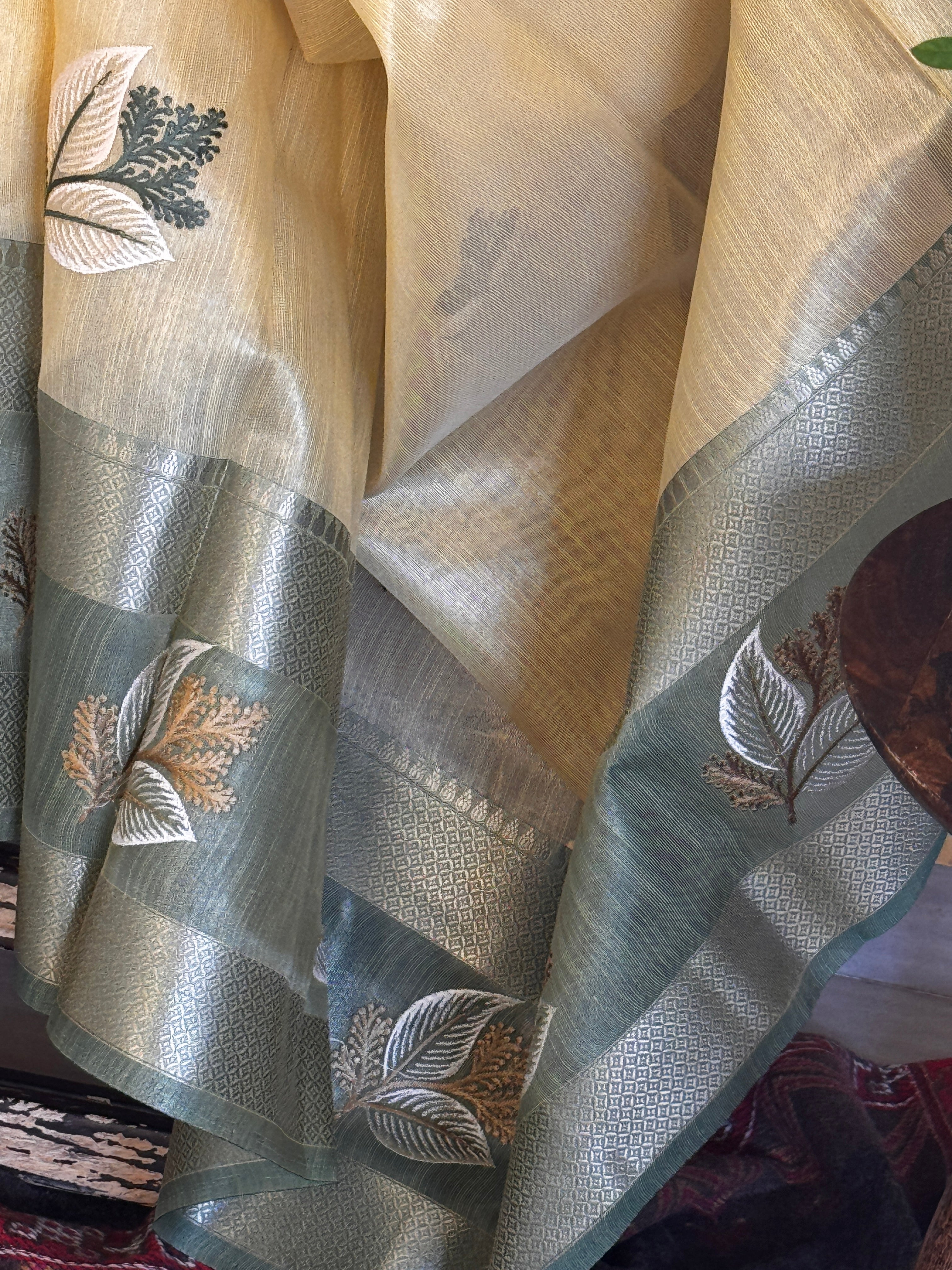 Tissue Silk with Embroidery