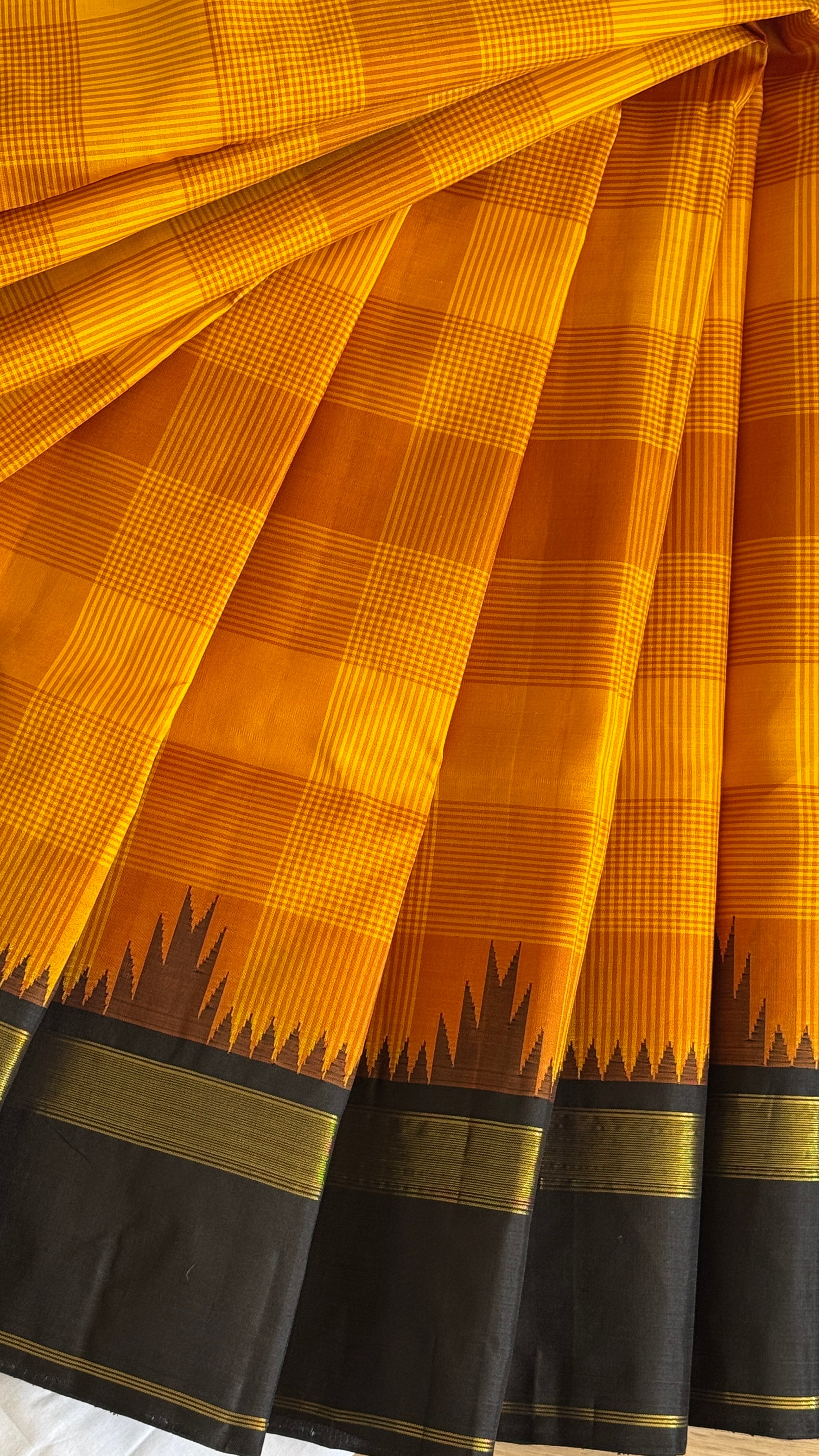 Kanjeevaram Handloom Pure Silk Kattam Saree