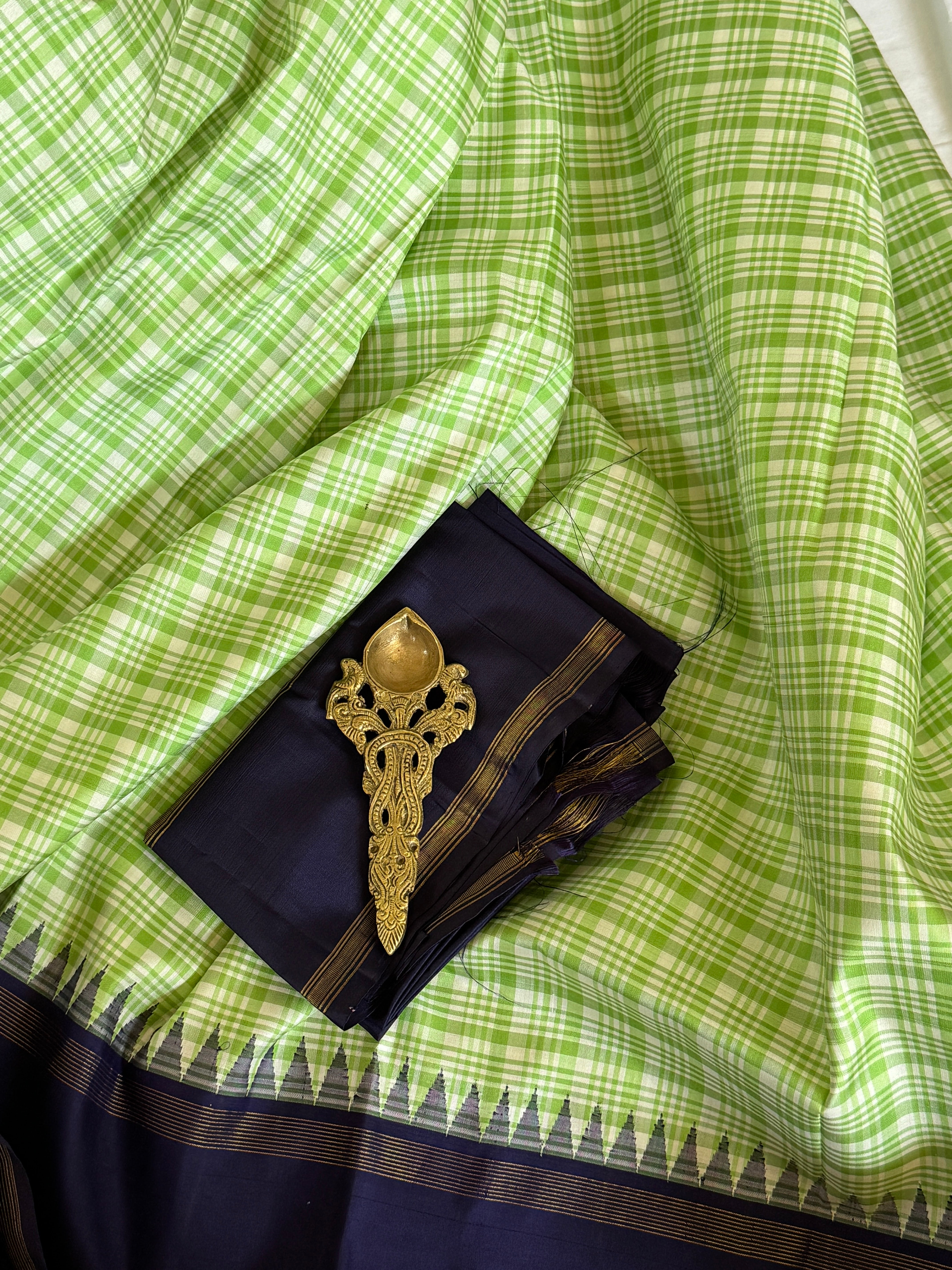 Kanjeevaram Handloom Pure Silk Kattam Saree