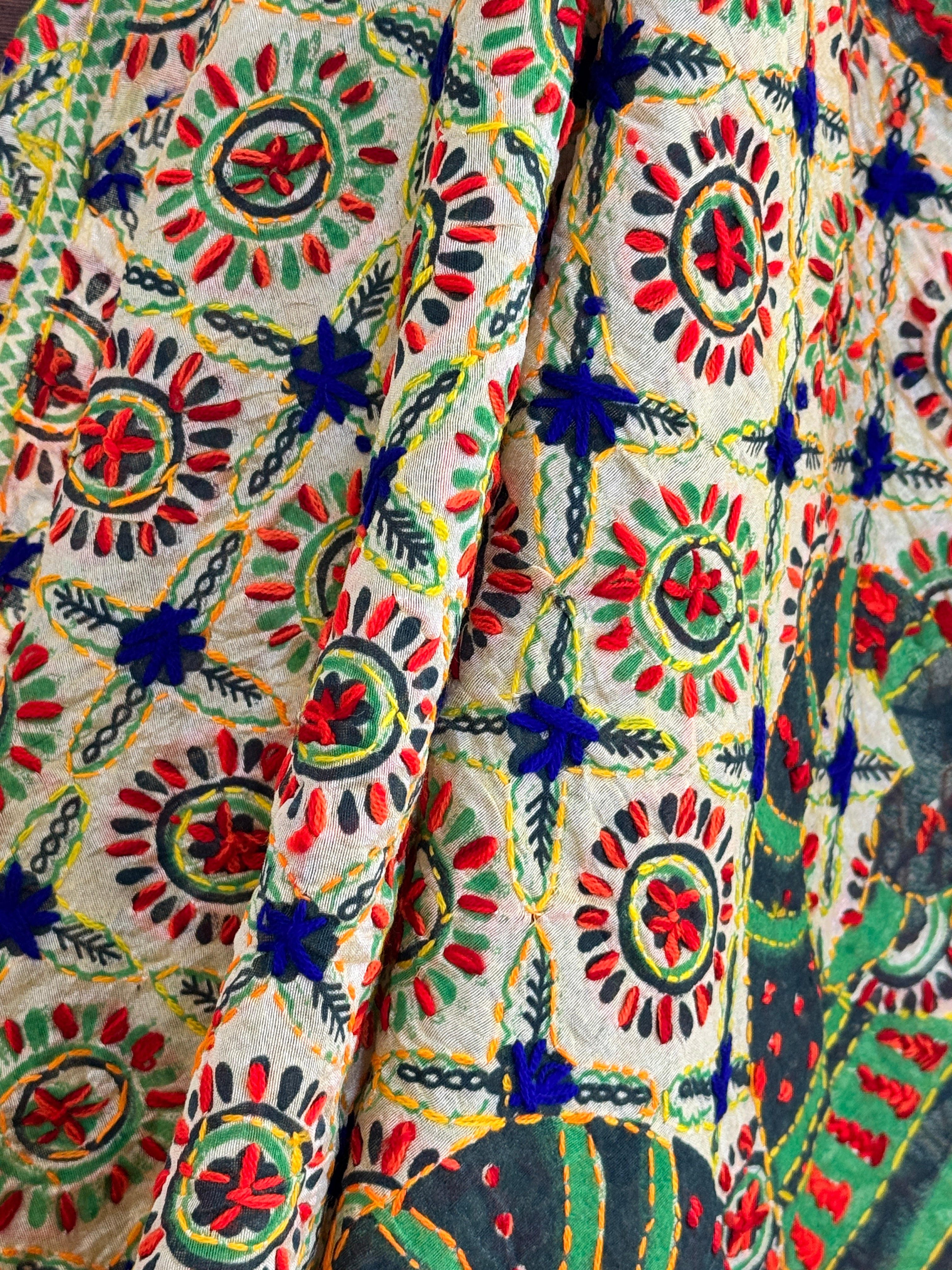 Chanderi Kantha dupatta - light pink