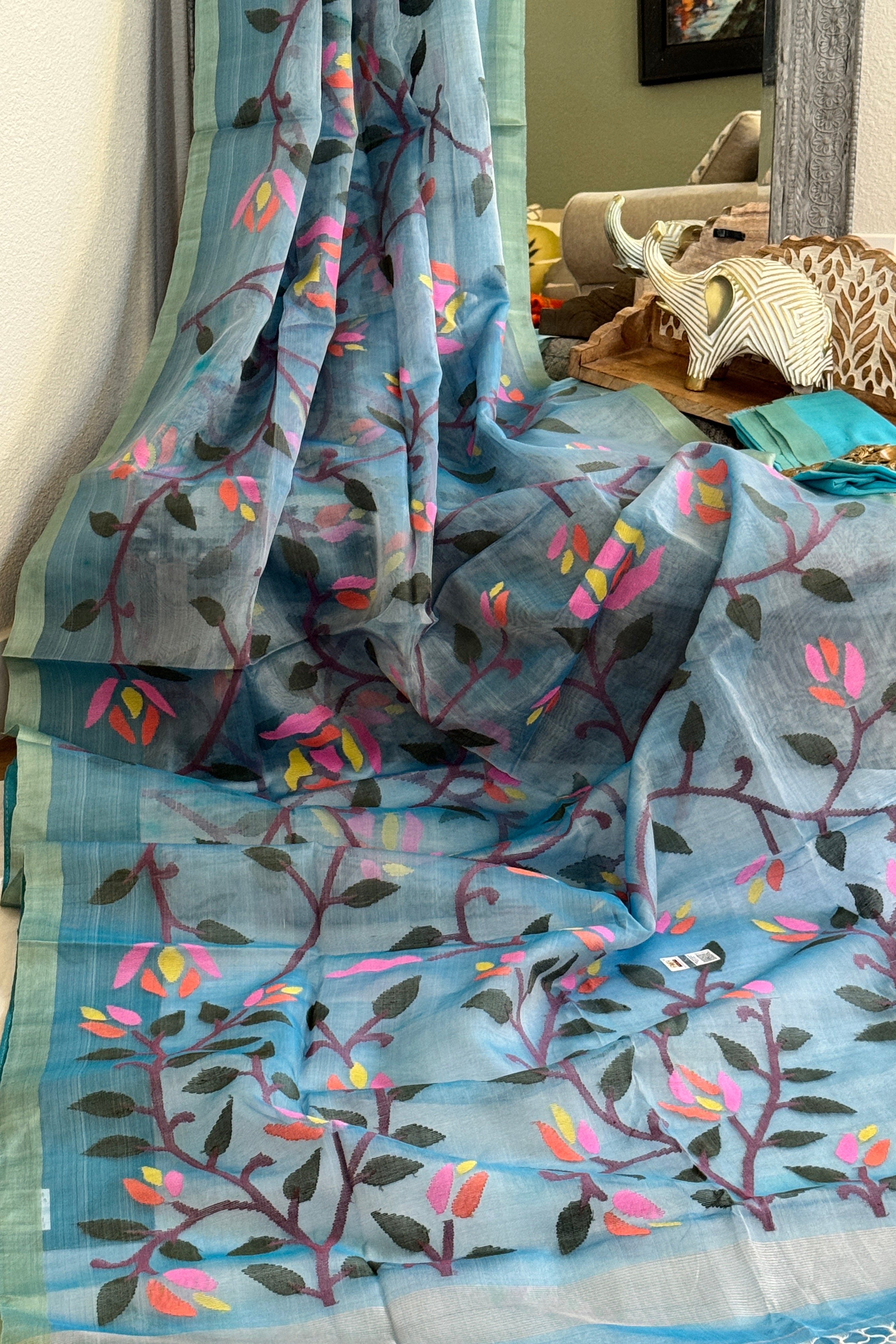 Jamdani Pure Muslin Saree