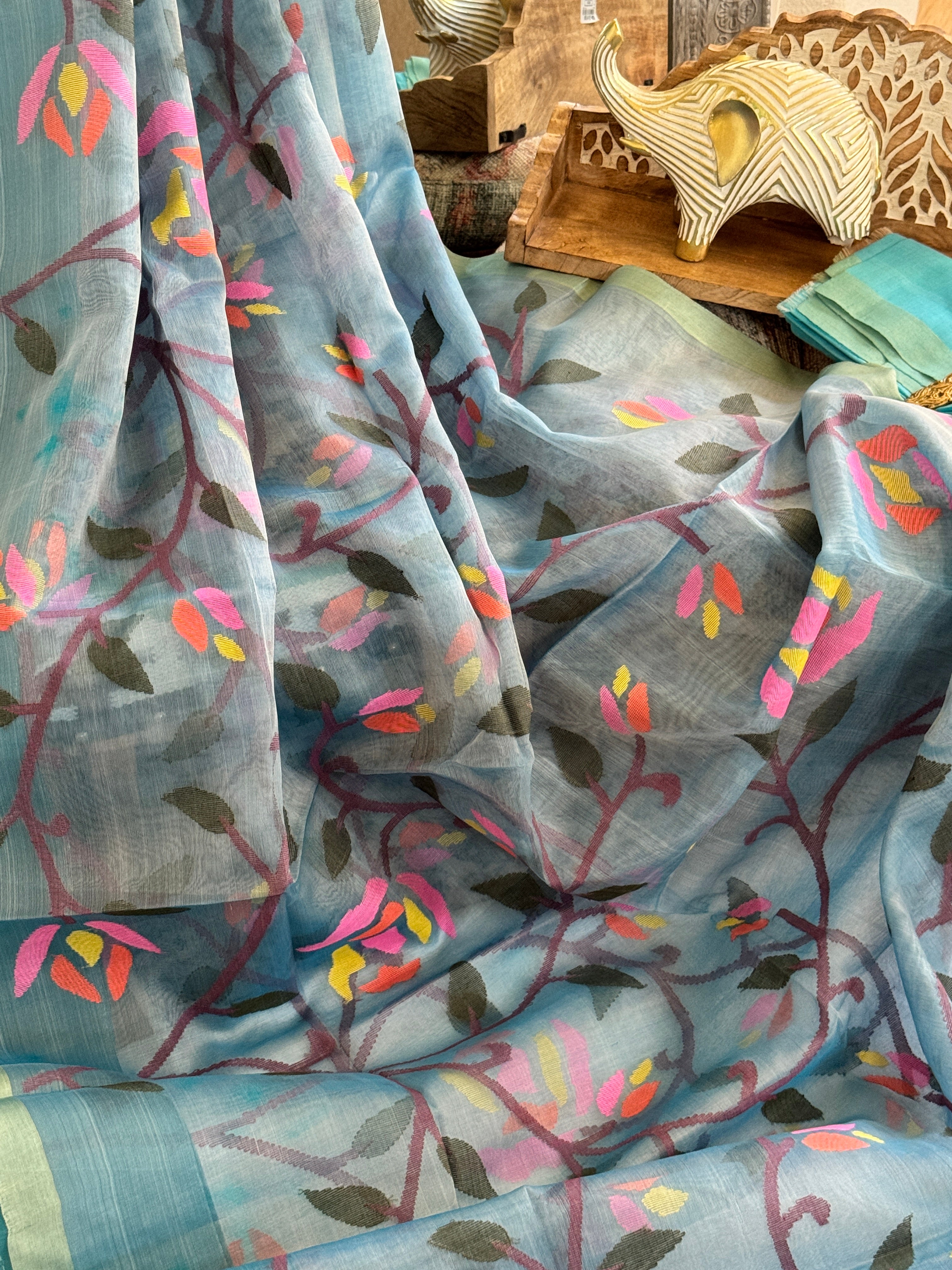 Jamdani Pure Muslin Saree