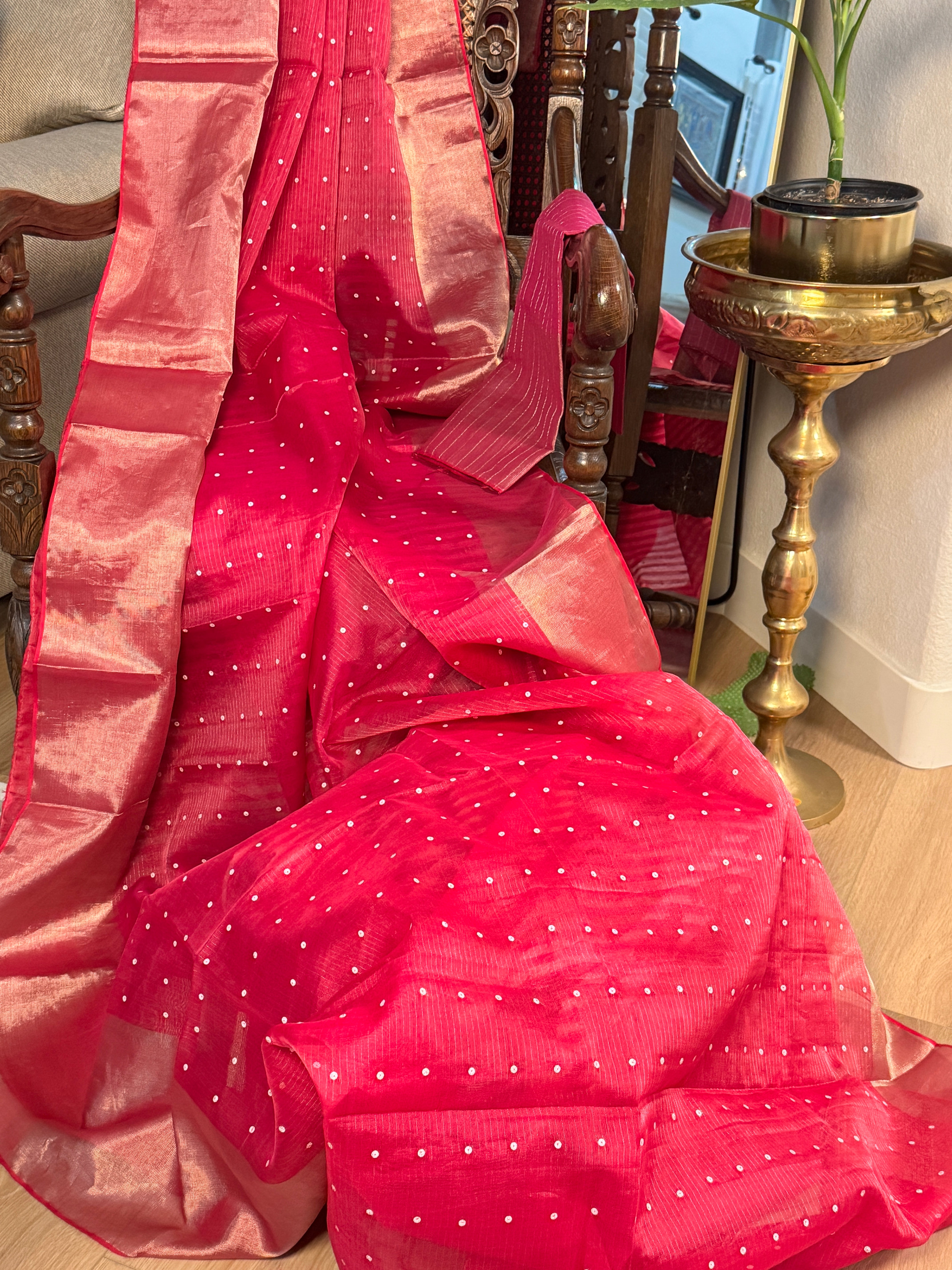 Silk Handloom Saree with weaving