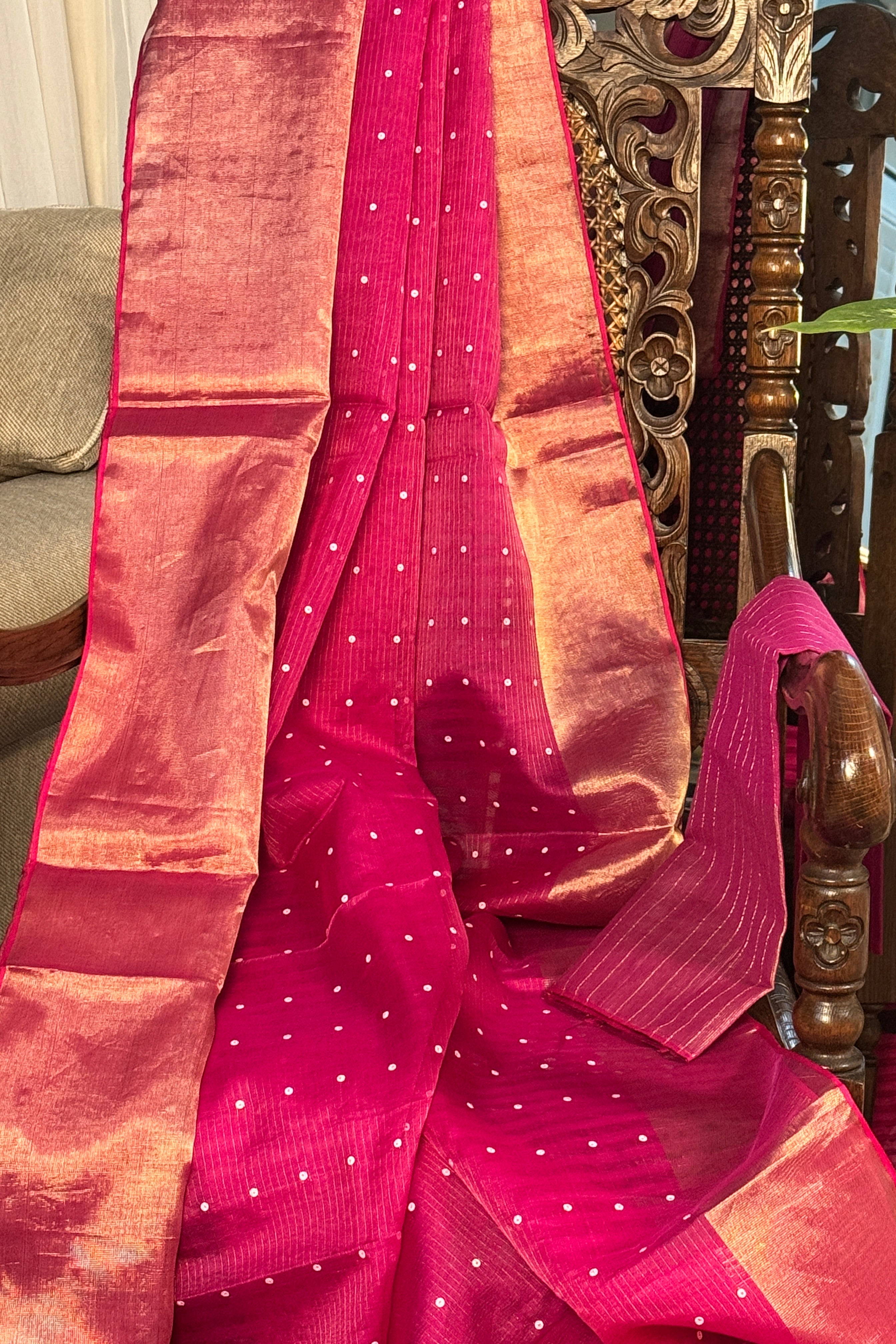 Silk Handloom Saree with weaving