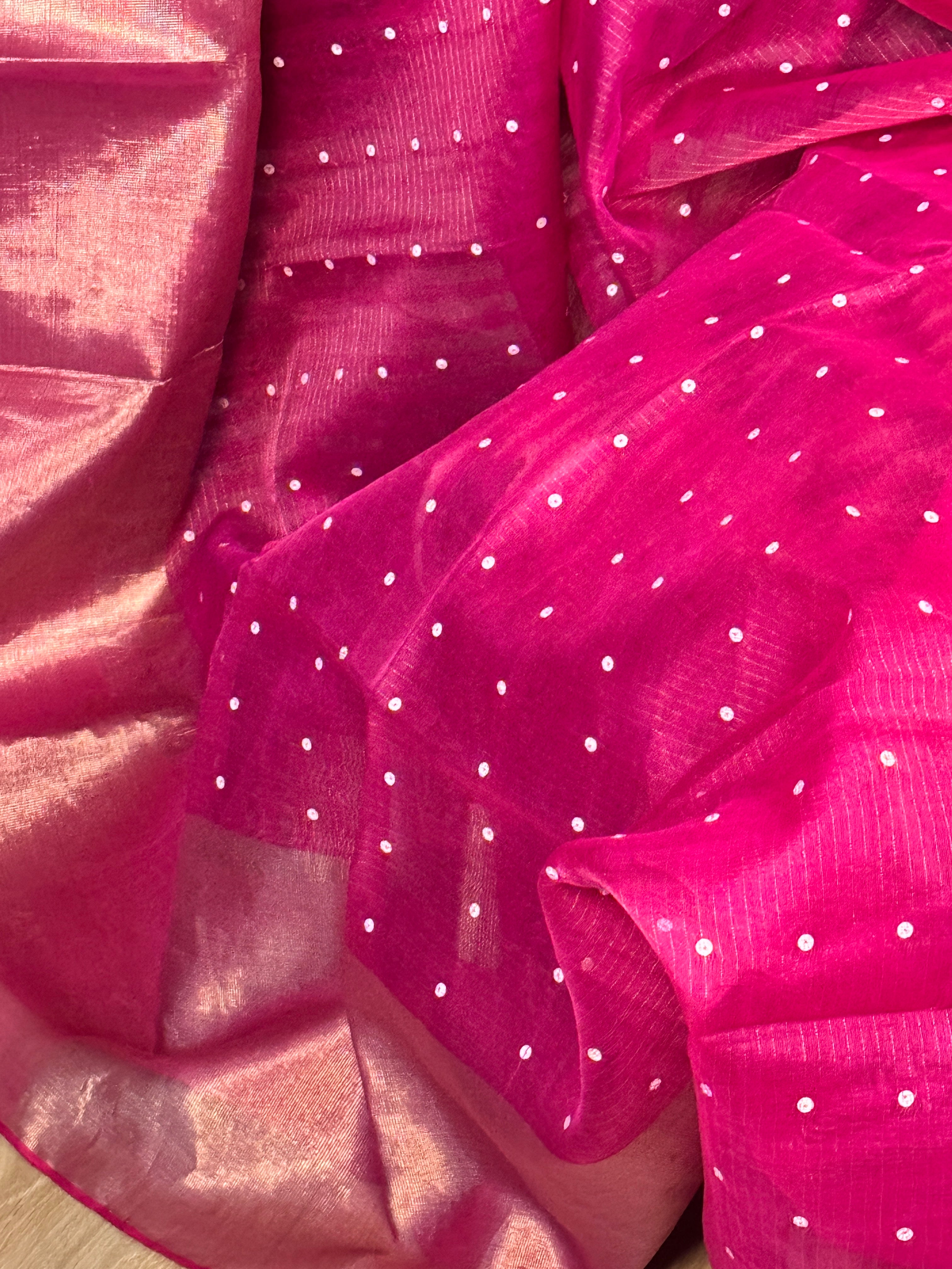 Silk Handloom Saree with weaving