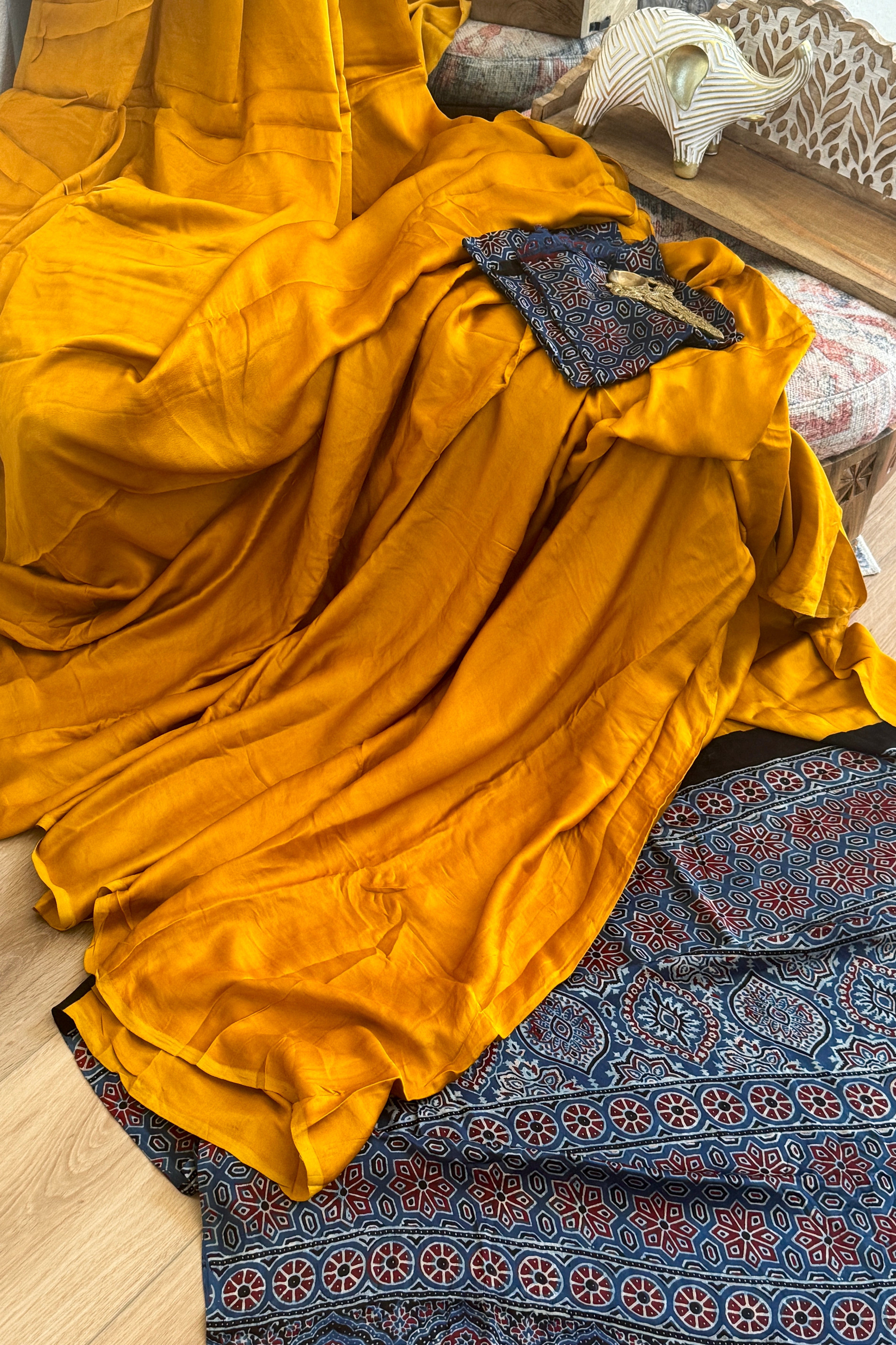 Ajrak Modal Silk Saree