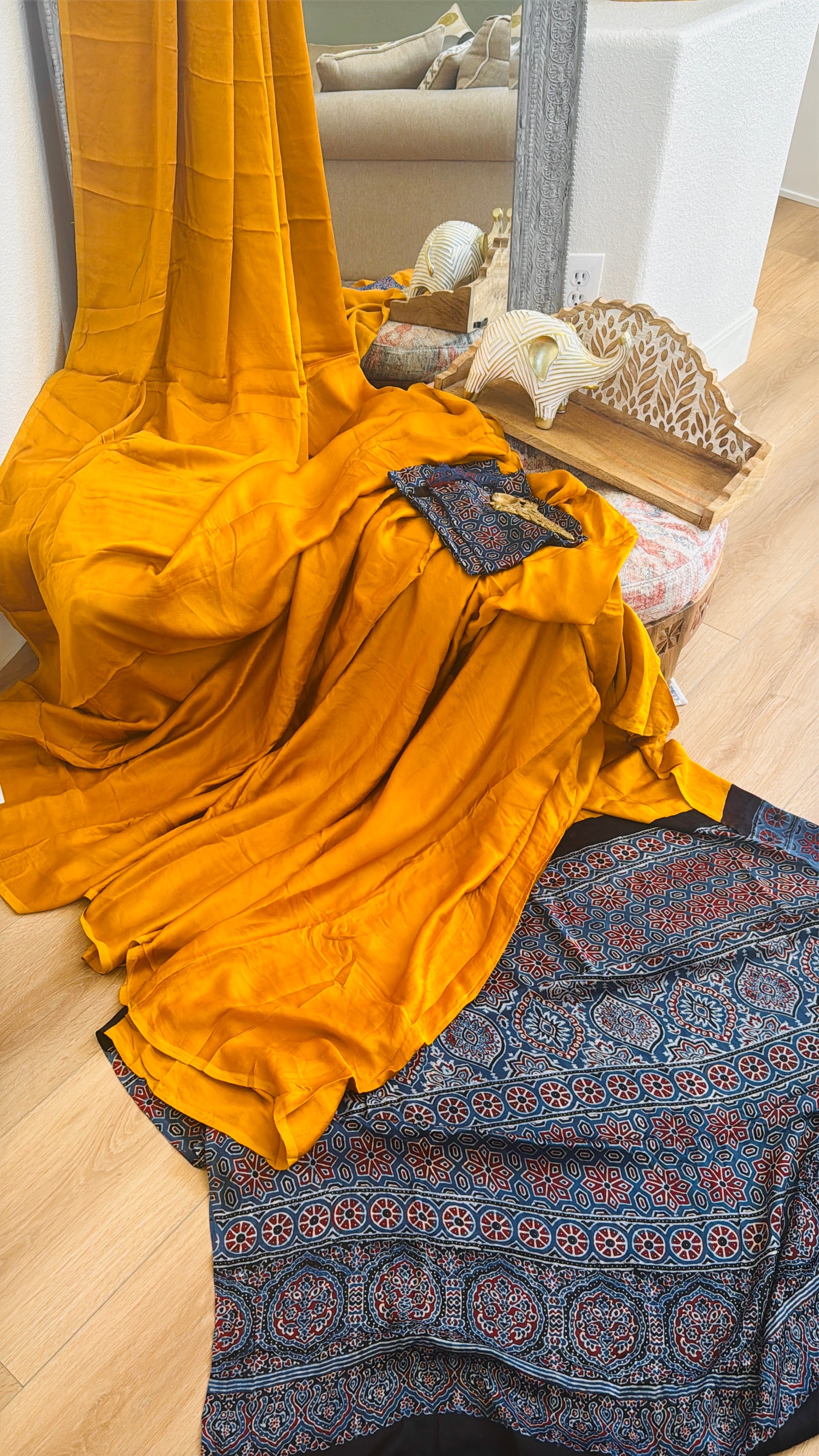 Ajrak Modal Silk Saree