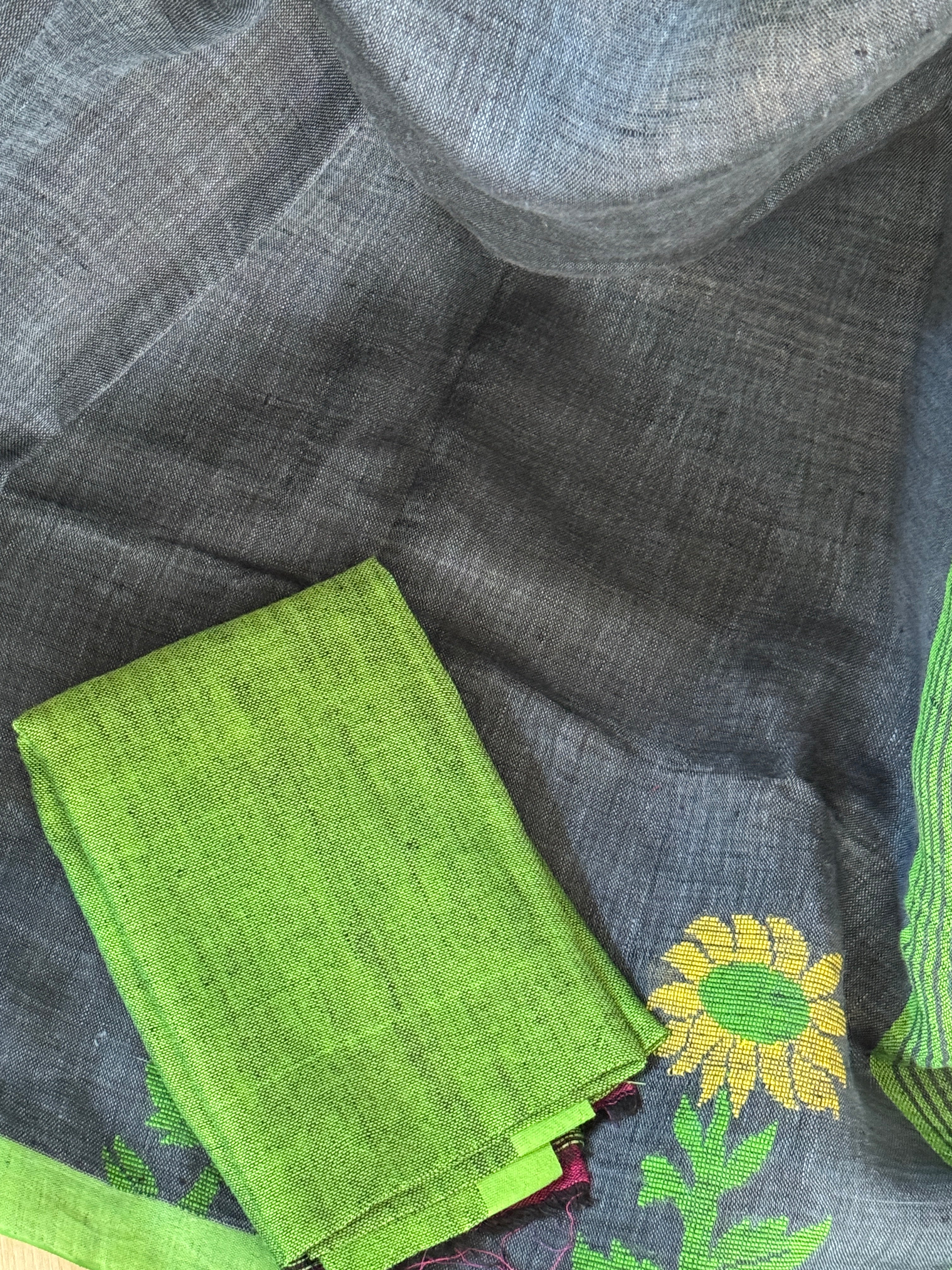 Linen Handloom Woven Saree