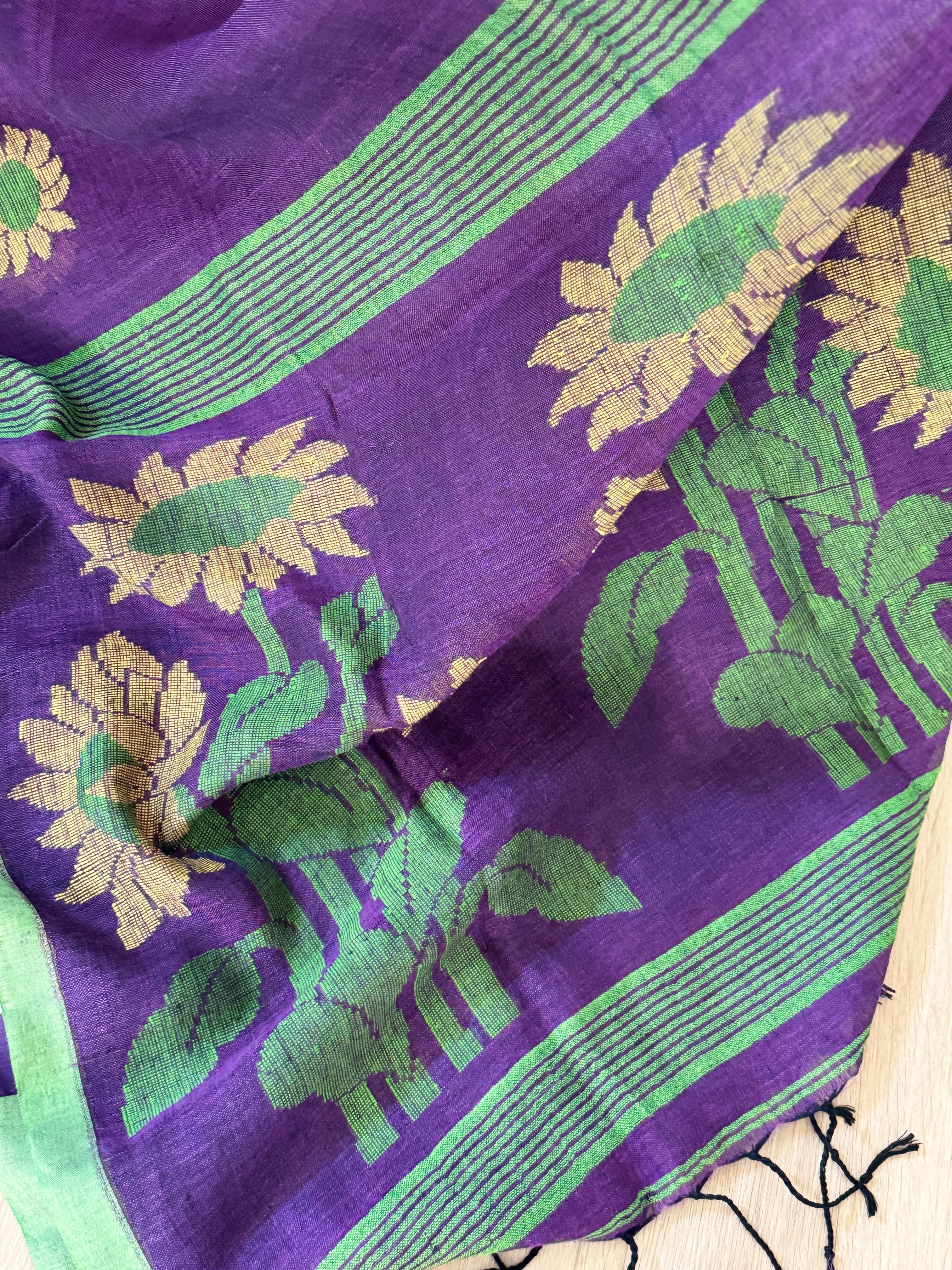 Linen Handloom Woven Saree