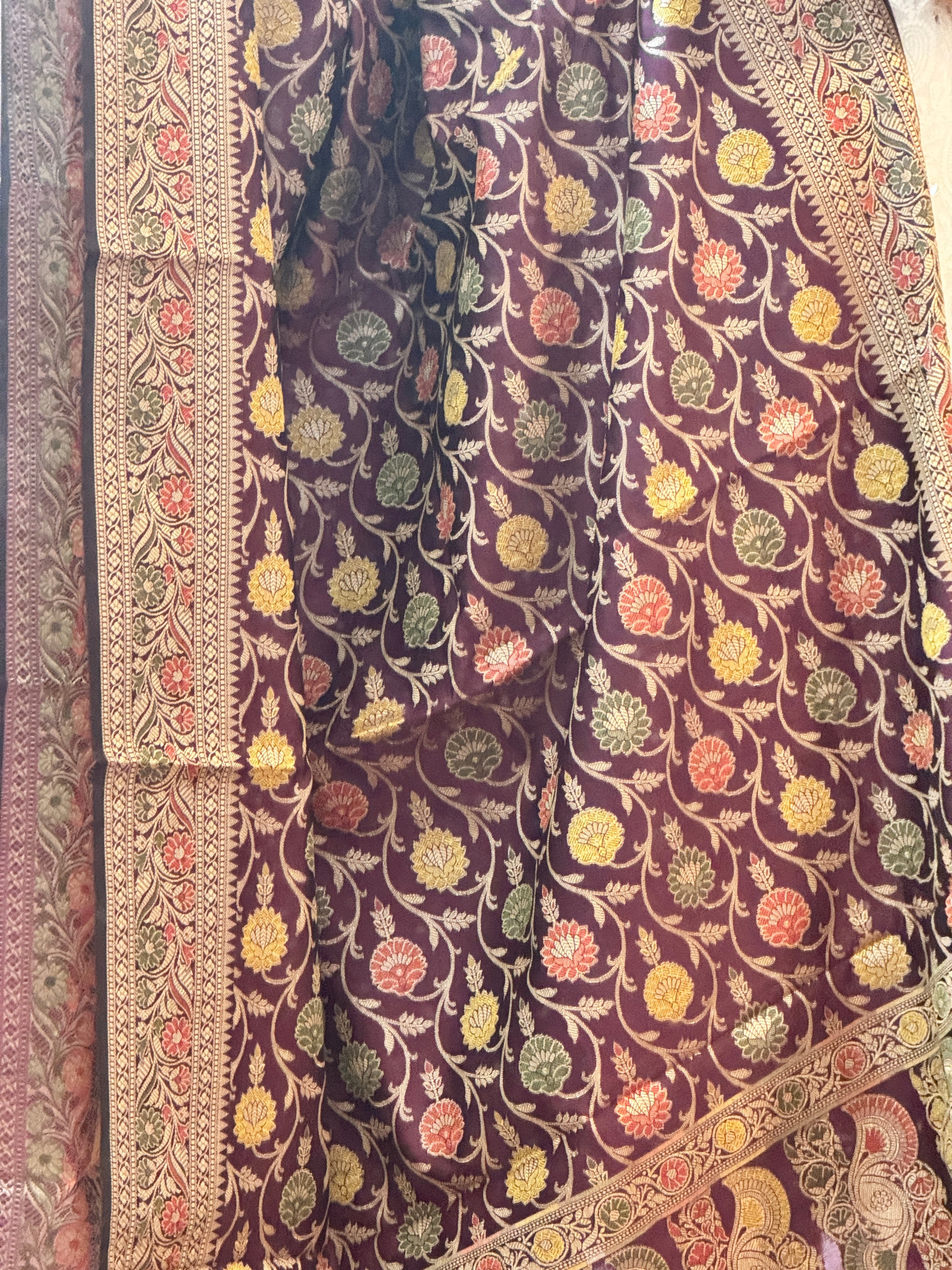 Banarasi Jama Work dupatta - purple