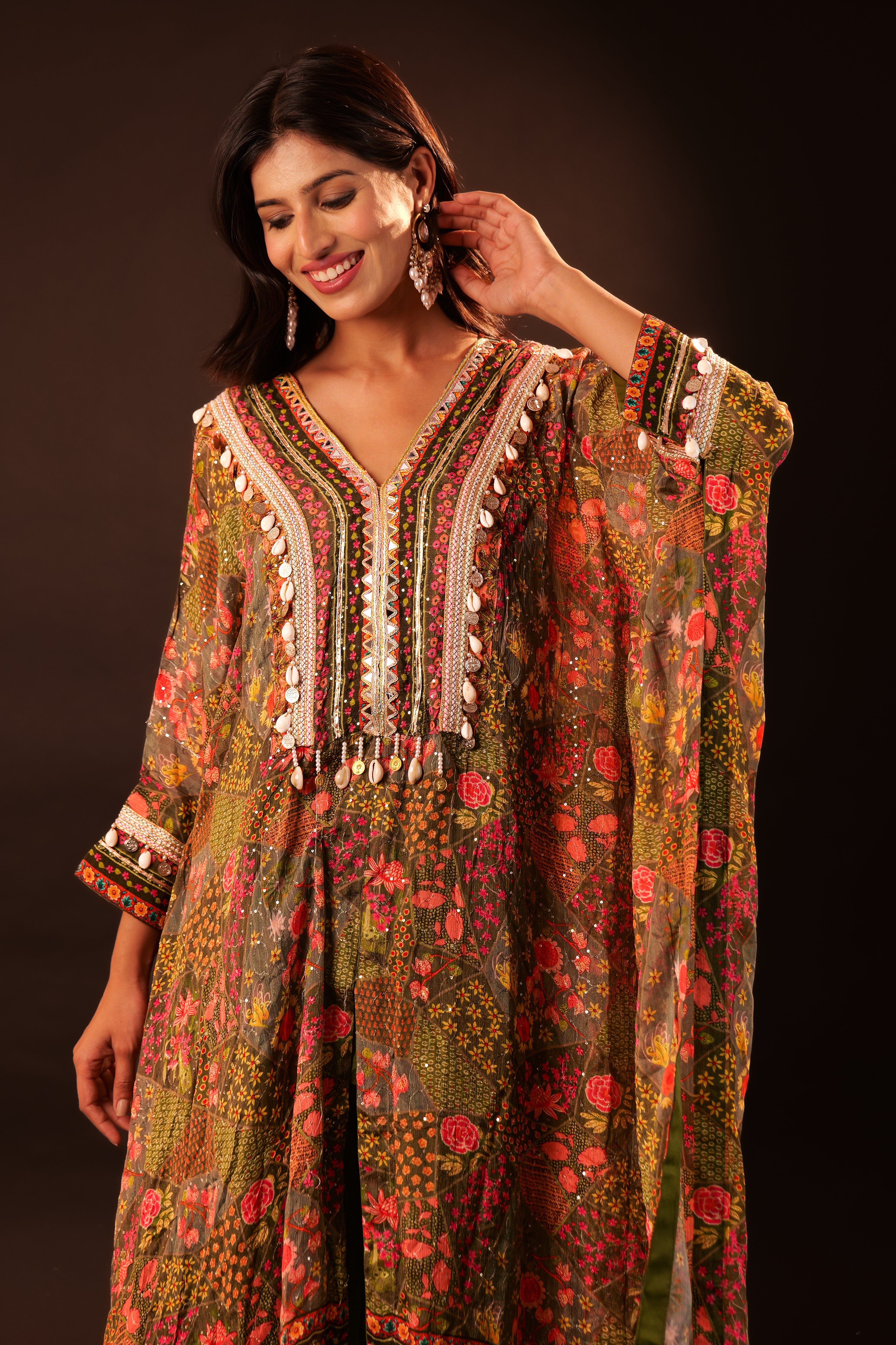 Kaftan Set - mehendi green